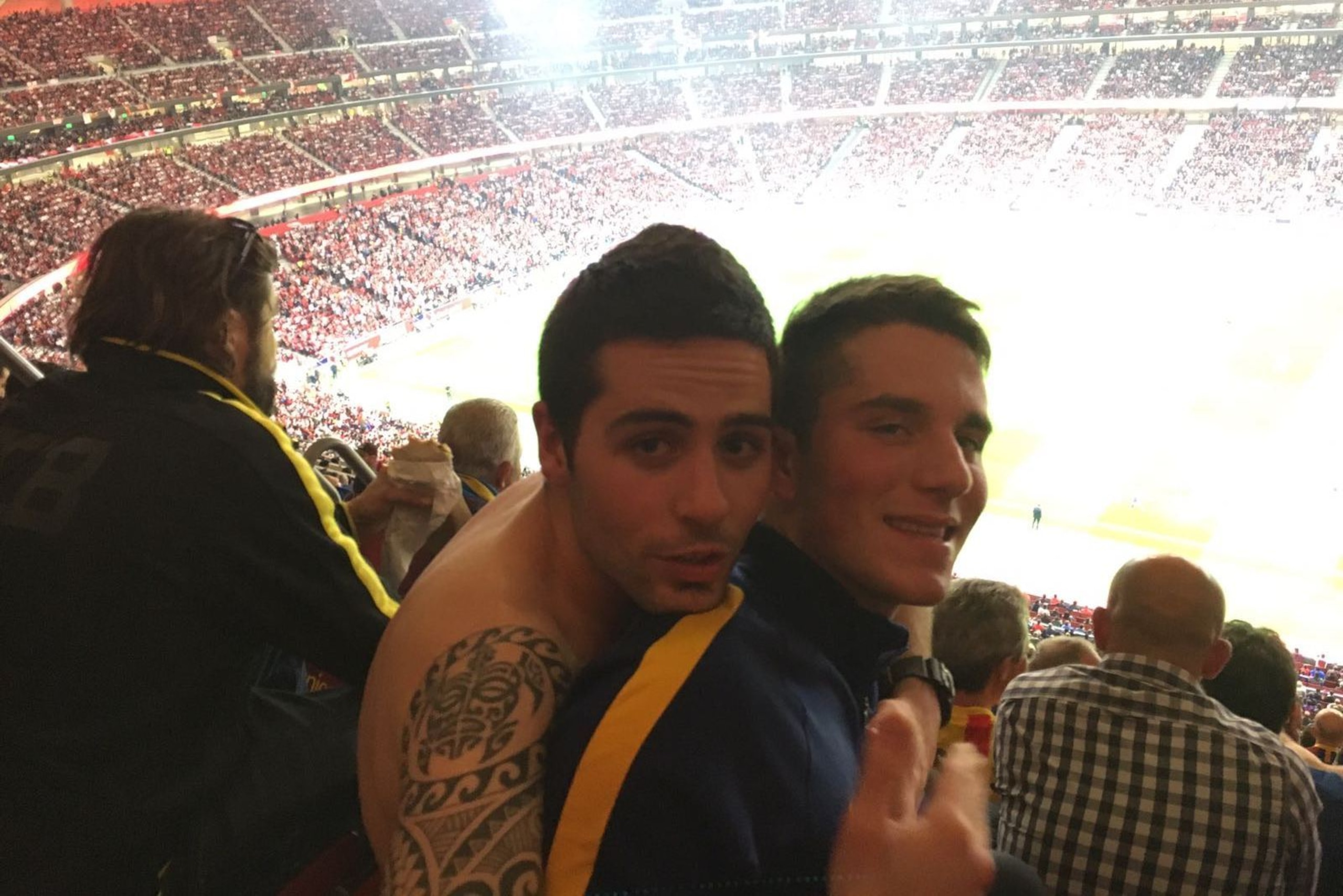 Ivan Monterrubio and his brother David at the match