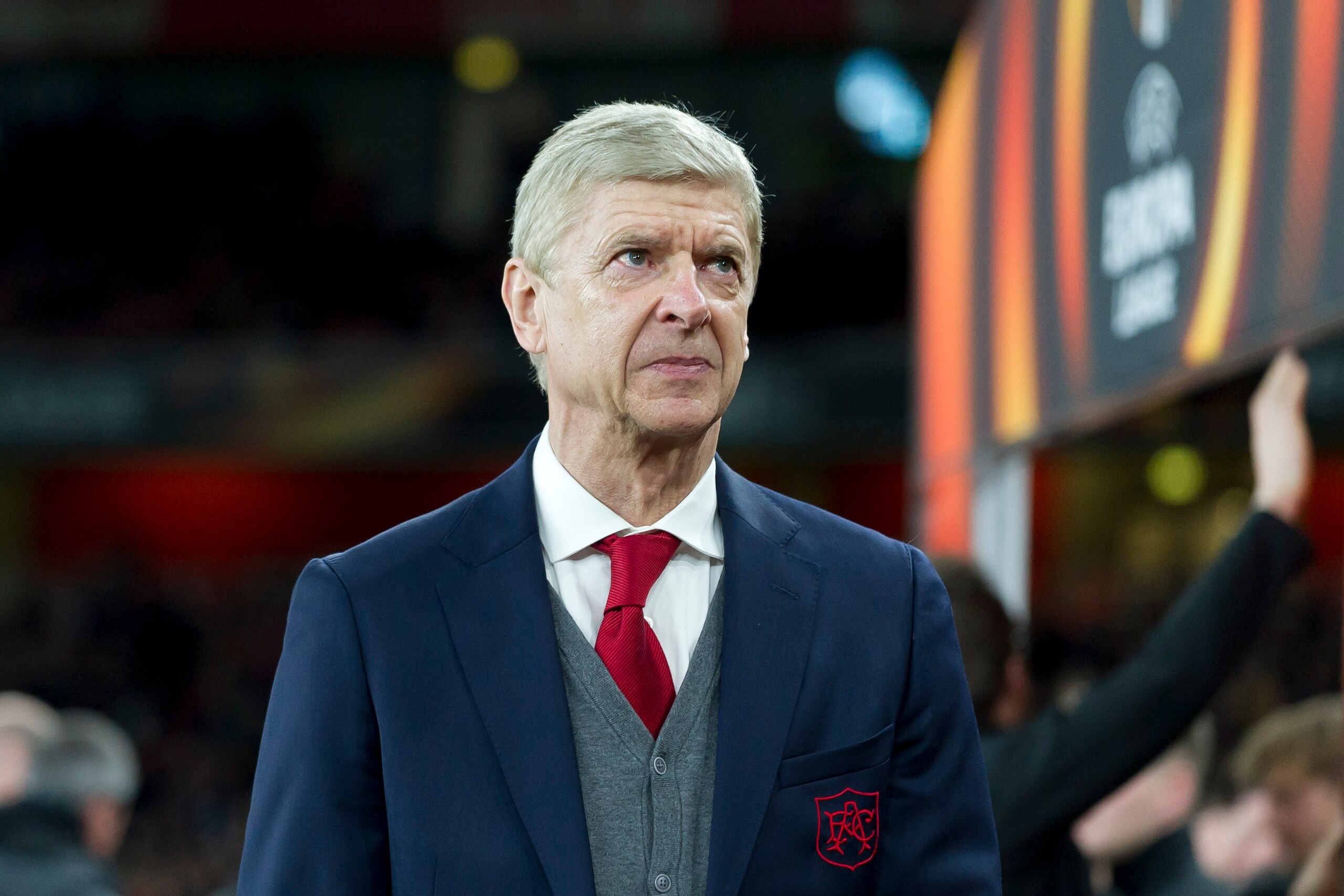 LONDON, ENGLAND - APRIL 05: Coach Arsene Wenger of Arsenal  looks on during the UEFA UEFA Europa League Quarter-Final first leg match between Arsenal FC and CSKA Moskva at Emirates Stadium on April 5, 2018 in London, United Kingdom. (Photo by TF-Images/TF