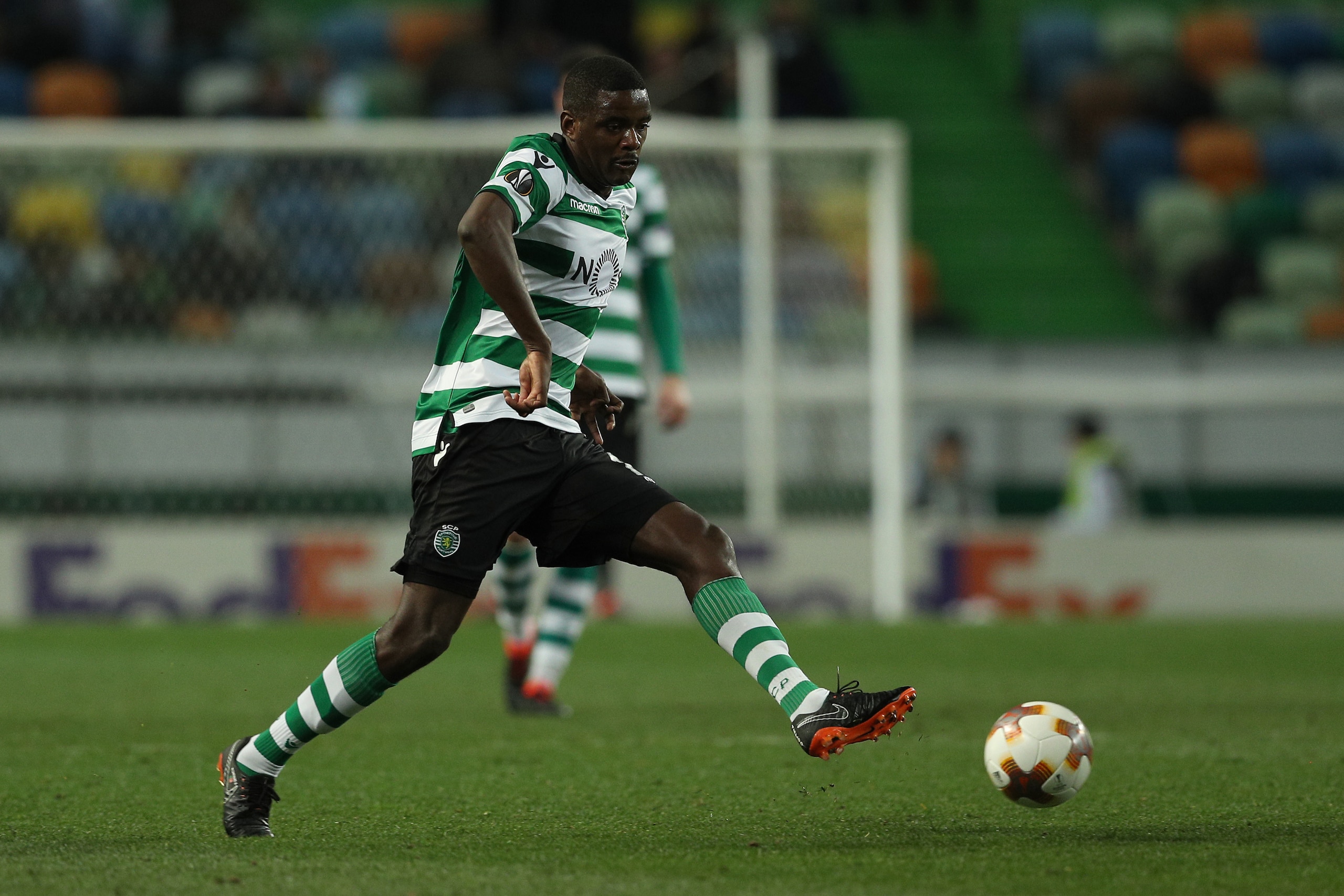 LISBON, PORTUGAL - FEBRUARY 22: Sporting CP midfielder William Carvalho from Portugal during UEFA Europa League Round of 32 match between Sporting Lisbon and FC Astana at the Estadio Jose Alvalade on February 22, 2018 in Lisbon, Portugal. (Photo by Carlos LISBON, PORTUGAL - FEBRUARY 22: Sporting CP midfielder William Carvalho from Portugal during UEFA Europa League Round of 32 match between Sporting Lisbon and FC Astana at the Estadio Jose Alvalade on February 22, 2018 in Lisbon, Portugal. (Photo by Carlos