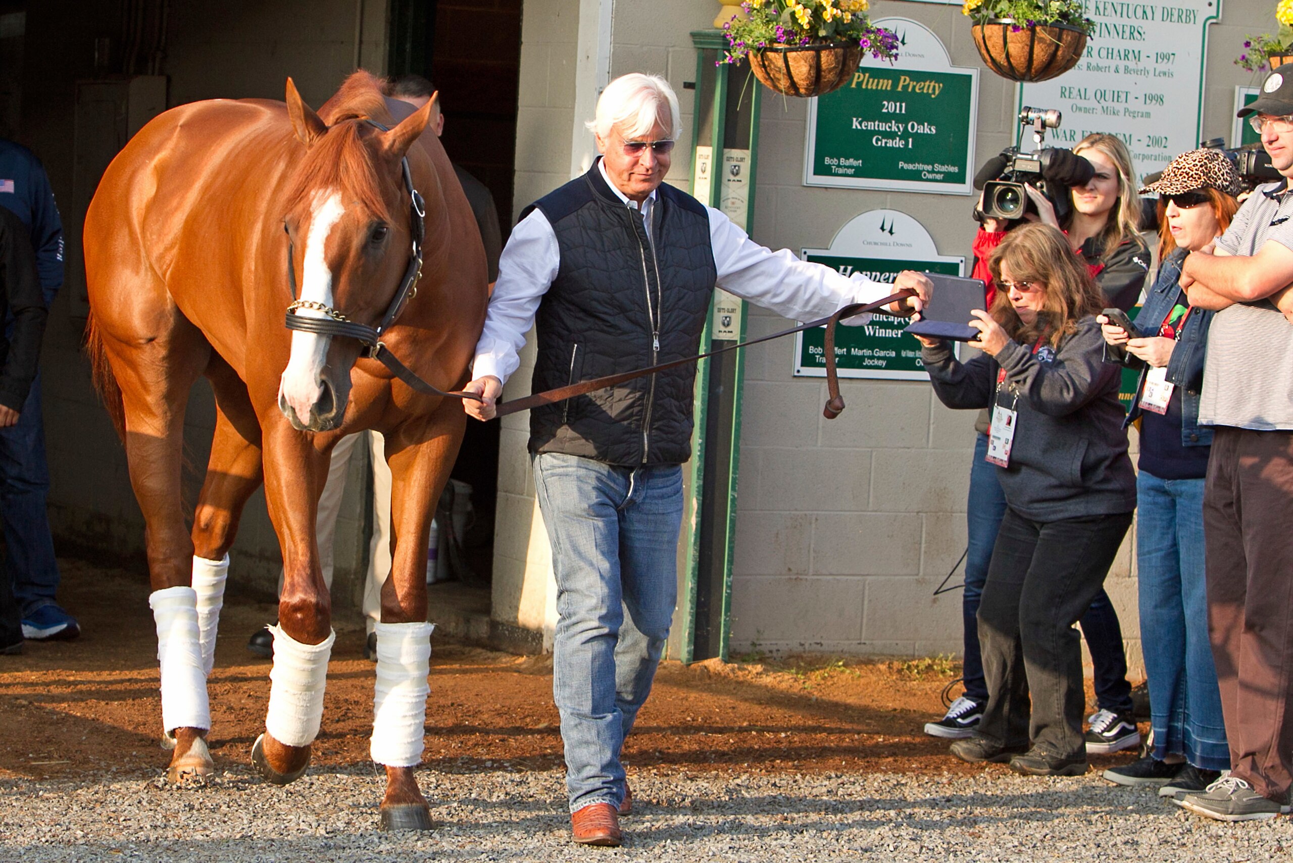 Bob Baffert and Justify the morning after the Kentucky Derby