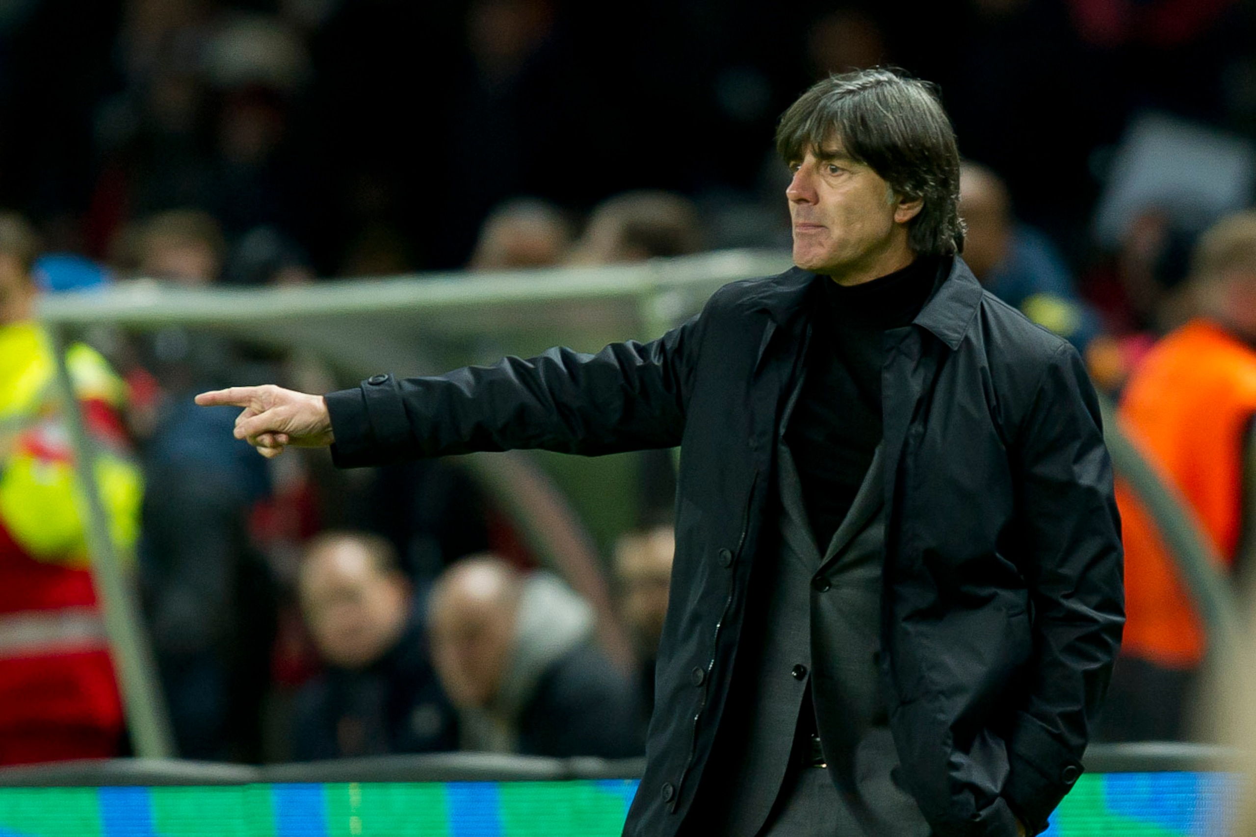 BERLIN, GERMANY - MARCH 27: Head coach Joachim Loew of Germany gestures during the international friendly match between Germany and Brazil at Olympiastadion on March 27, 2018 in Berlin, Germany. (Photo by TF-Images/Getty Images)