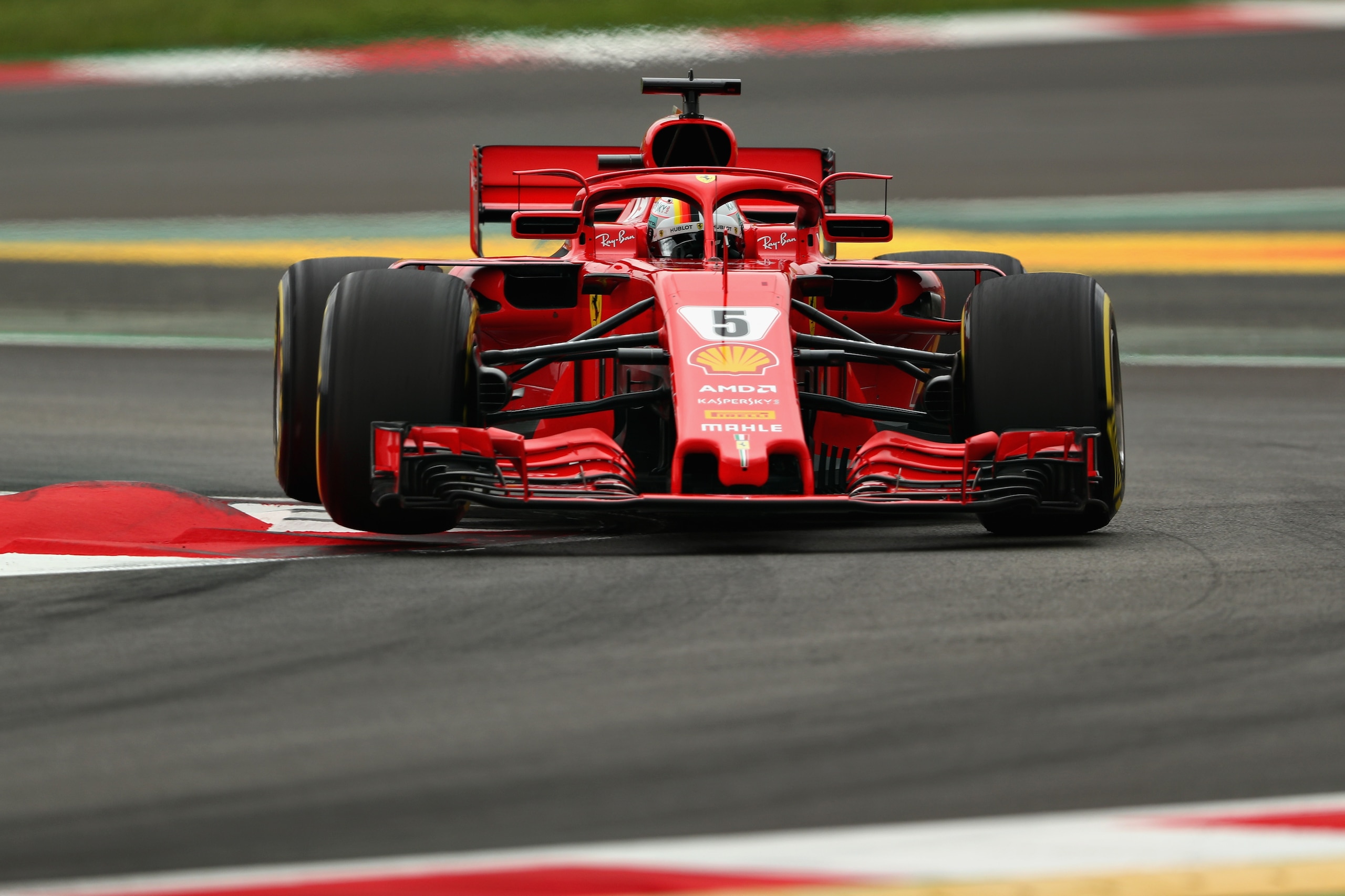MONTMELO, SPAIN - MAY 12: Sebastian Vettel of Germany driving the (5) Scuderia Ferrari SF71H on track during qualifying for the Spanish Formula One Grand Prix at Circuit de Catalunya on May 12, 2018 in Montmelo, Spain.  (Photo by Dan Istitene/Getty Images