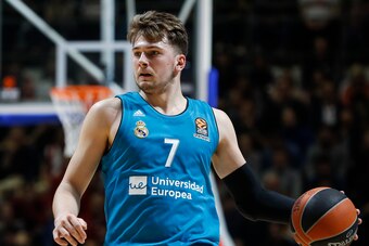 BELGRADE, SERBIA - MARCH 30: Luka Doncic of Real Madrid in action during the 2017/2018 Turkish Airlines EuroLeague Regular Season game between Crvena Zvezda mts Belgrade and Real Madrid at Aleksandar Nikolic Hall on March 30, 2018 in Belgrade, Serbia. (Ph