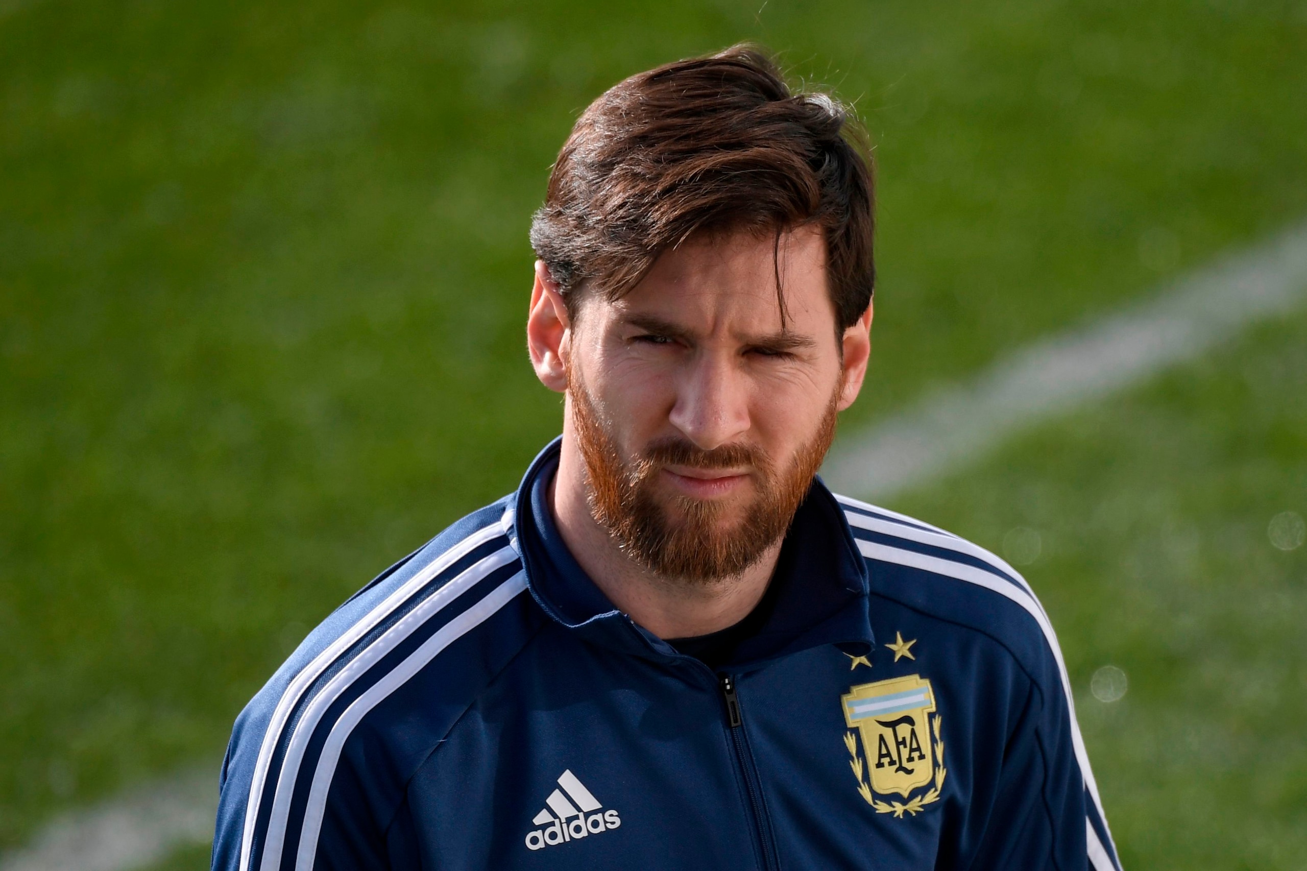 Argentina's forward Lionel Messi attends a training session in Madrid on March 25, 2018 ahead of an international friendly football match between Spain and Argentina. / AFP PHOTO / GABRIEL BOUYS (Photo credit should read GABRIEL BOUYS/AFP/Getty Ima Argentina's forward Lionel Messi attends a training session in Madrid on March 25, 2018 ahead of an international friendly football match between Spain and Argentina. / AFP PHOTO / GABRIEL BOUYS (Photo credit should read GABRIEL BOUYS/AFP/Getty Ima