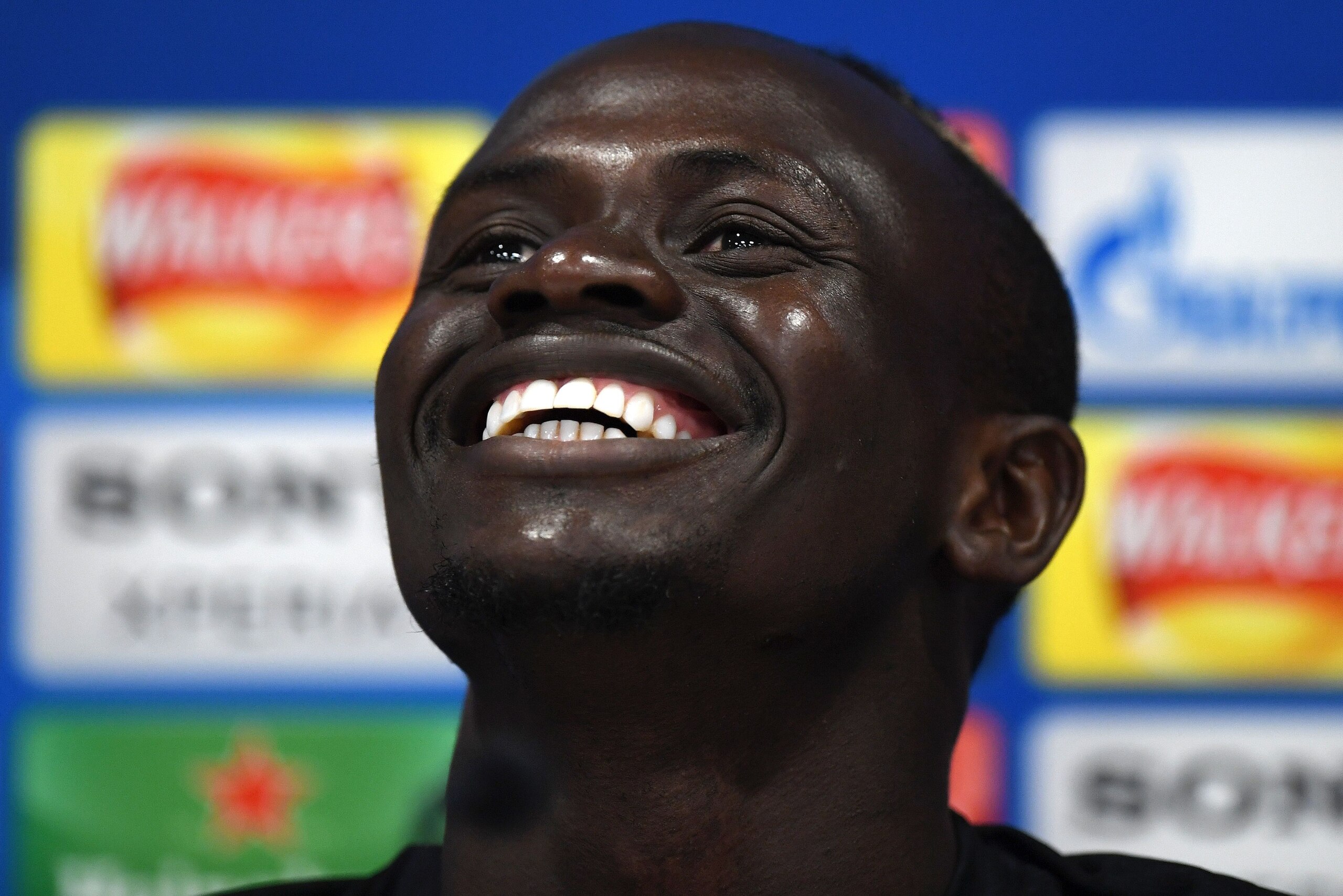 Liverpool's Senegalese midfielder Sadio Mane attends a press conference during a media day at Anfield stadium in Liverpool, north west England on May 21, 2018, ahead of their UEFA Champions League final football match against Real Madrid in Kiev on May 26