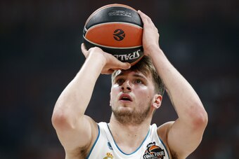 BELGRADE, SERBIA - MAY 20: Luka Doncic of Real Madrid in action during the Turkish Airlines Euroleague Final Four Belgrade 2018 Final match between Real Madrid and Fenerbahce Istanbul Dogus at Stark Arena on May 20, 2018 in Belgrade, Serbia. (Photo by Srd