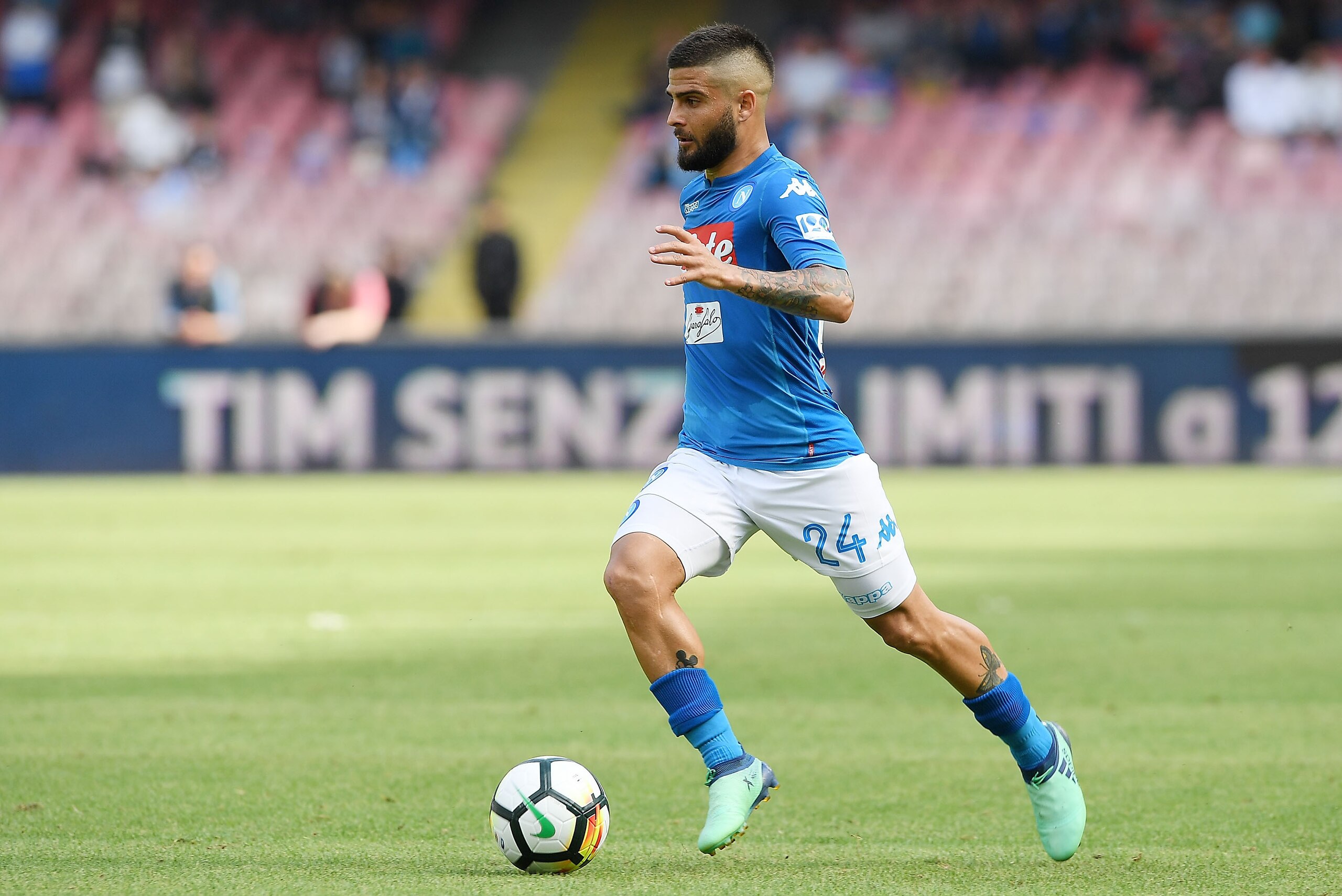 NAPLES, ITALY - MAY 06:  Lorenzo Insigne of SSC Napoli in action during the serie A match between SSC Napoli and Torino FC at Stadio San Paolo on May 6, 2018 in Naples, Italy.  (Photo by Francesco Pecoraro/Getty Images)