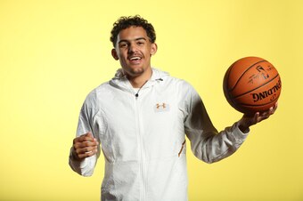 CHICAGO, IL - MAY 15: NBA Draft Prospect, Trae Young poses for a portrait during the 2018 NBA Combine circuit on May 15, 2018 at the Intercontinental Hotel Magnificent Mile in Chicago, Illinois. NOTE TO USER: User expressly acknowledges and agrees that, b