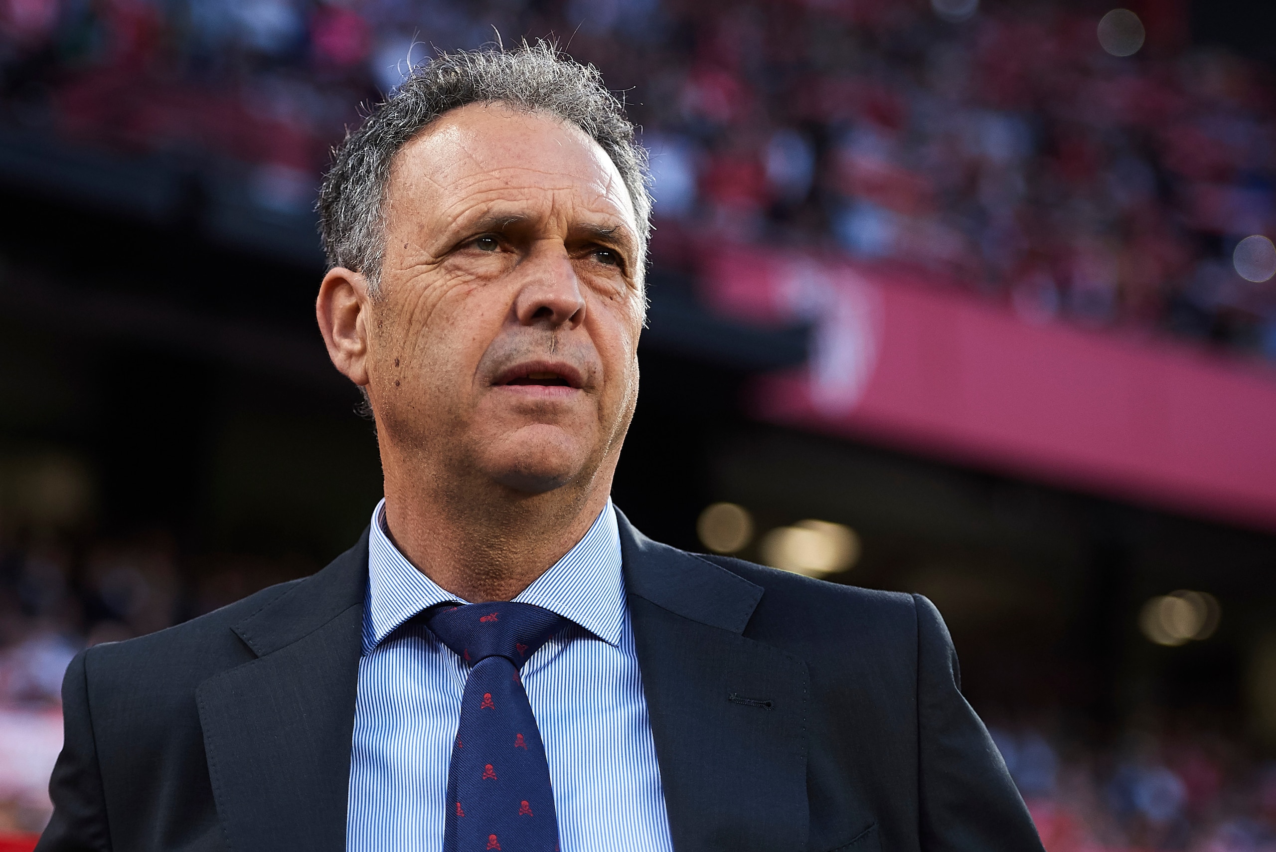 SEVILLE, SPAIN - MAY 04:  Head Coach of Sevilla FC Joaquin Caparros looks on during the La Liga match between Sevilla and Real Sociedad  at Estadio Ramon Sanchez Pizjuan on May 4, 2018 in Seville, Spain.  (Photo by Aitor Alcalde Colomer/Getty Images)