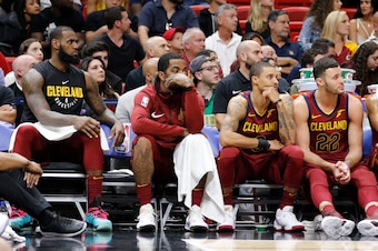 Larry Nance Jr. (far right) acknowledges that many of the Cavaliers have grown accustomed to the criticism they've received for their struggles in the playoffs this spring.