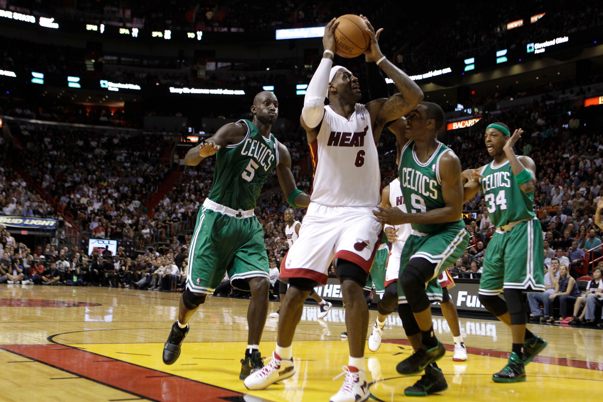 James said his desire to get past the Celtics of Kevin Garnett, Ray Allen, Rajon Rondo and Paul Pierce prompted him to join the Heat in 2010.