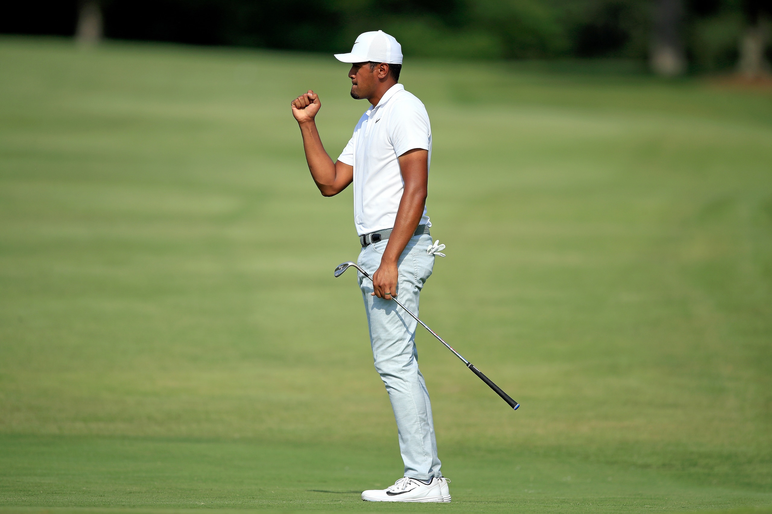 MEMPHIS, TN - JUNE 08: Tony Finau celebrates after making an eagle on the 16th hole during the second round of the FedEx St. Jude Classic at at TPC Southwind on June 8, 2018 in Memphis, Tennessee. (Photo by Andy Lyons/Getty Images) MEMPHIS, TN - JUNE 08: Tony Finau celebrates after making an eagle on the 16th hole during the second round of the FedEx St. Jude Classic at at TPC Southwind on June 8, 2018 in Memphis, Tennessee. (Photo by Andy Lyons/Getty Images)