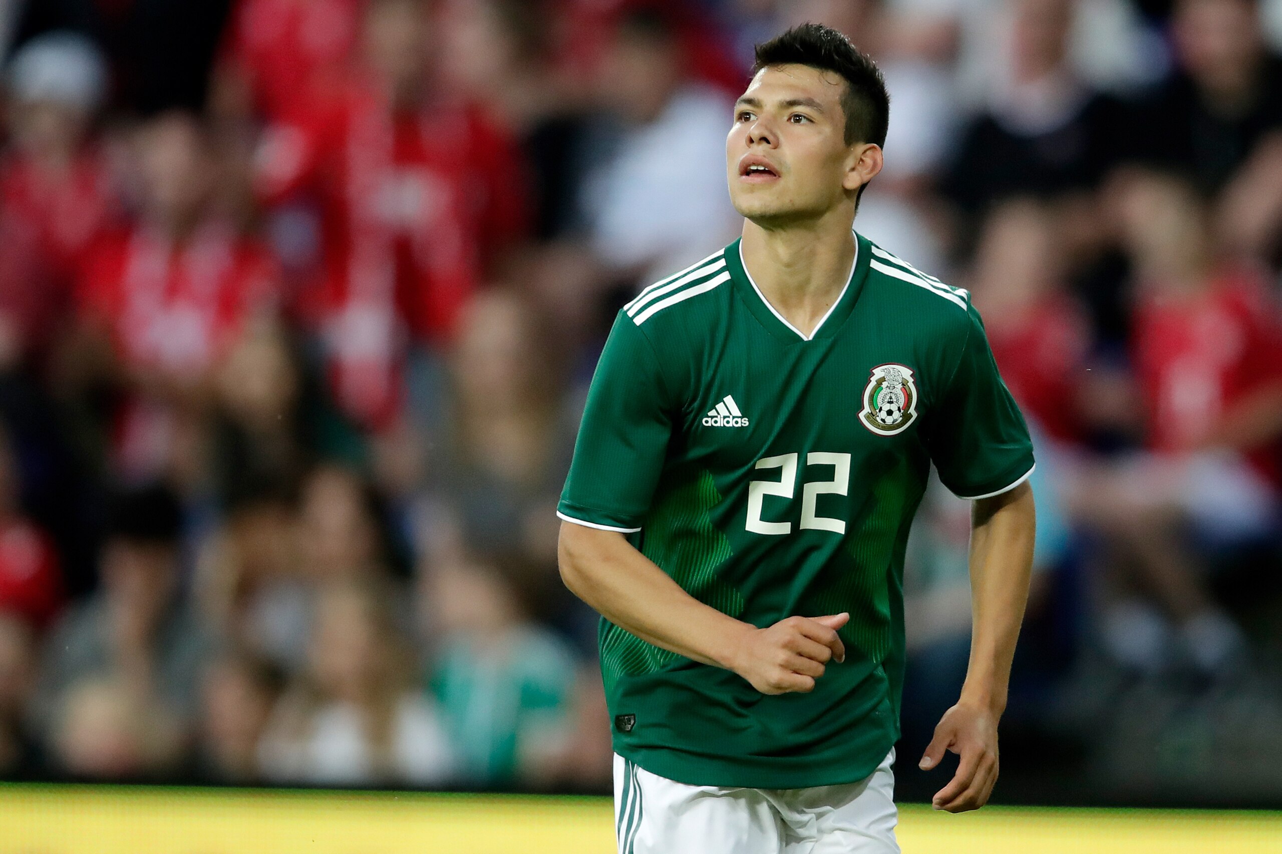 COPENHAGEN, DENMARK - JUNE 9: Hirving Lozano of Mexico  during the  International Friendly match between Denmark  v Mexico  at the Brondby Stadium on June 9, 2018 in Copenhagen Denmark (Photo by Laurens Lindhout/Soccrates/Getty Images)