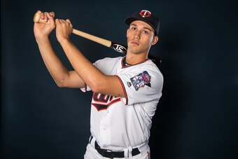 MINNEAPOLIS, MN- JUNE 23: 2016 MLB Draft first round pick Alex Kirilloff of the Minnesota Twins poses for a photo prior to the game against the Philadelphia Phillies on June 23, 2016 at Target Field in Minneapolis, Minnesota. The Phillies defeated the Twi