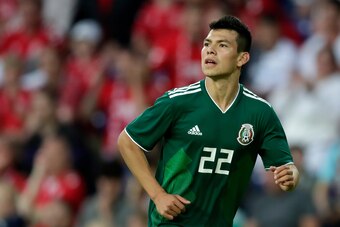 COPENHAGEN, DENMARK - JUNE 9: Hirving Lozano of Mexico  during the  International Friendly match between Denmark  v Mexico  at the Brondby Stadium on June 9, 2018 in Copenhagen Denmark (Photo by Laurens Lindhout/Soccrates/Getty Images)