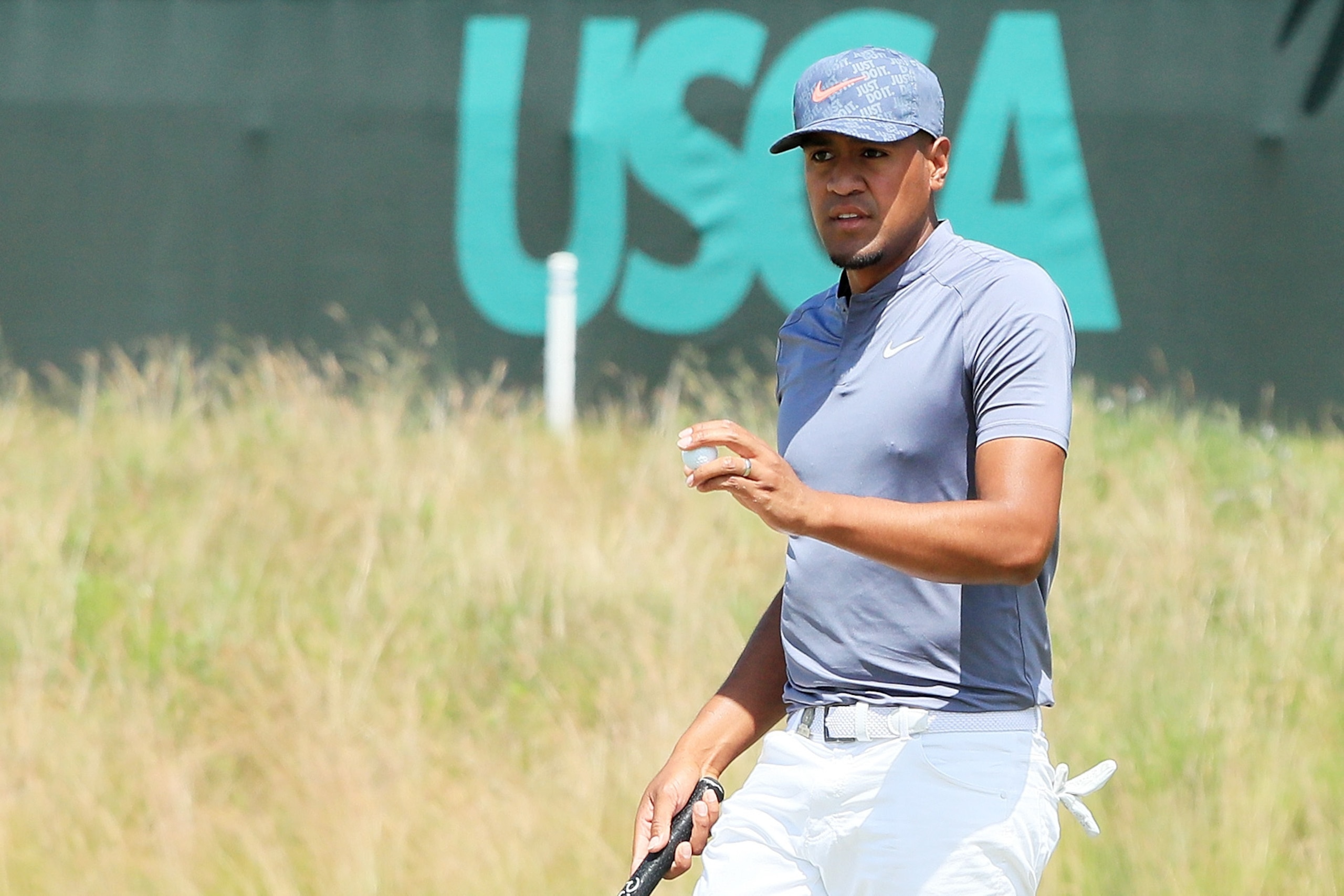 SOUTHAMPTON, NY - JUNE 16:  Tony Finau of the United States walks on the 16th green during the third round of the 2018 U.S. Open at Shinnecock Hills Golf Club on June 16, 2018 in Southampton, New York.  (Photo by Andrew Redington/Getty Images)