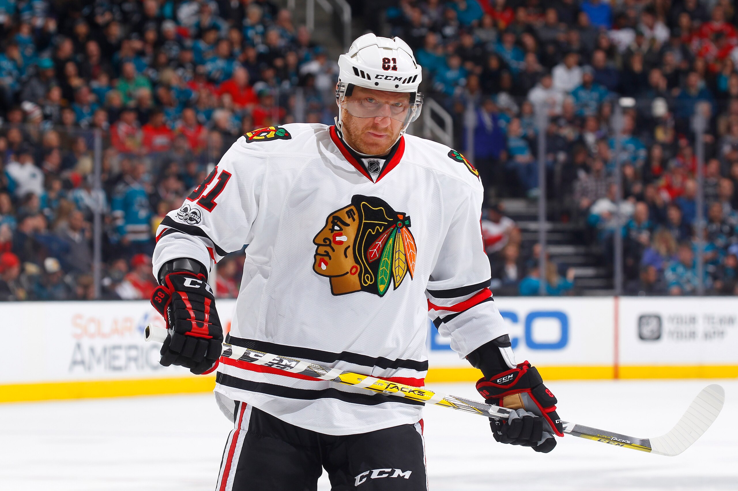 SAN JOSE, CA - JANUARY 31: Marian Hossa #81 of the Chicago Blackhawks skates against the San Jose Sharks at SAP Center on January 31, 2017 in San Jose, California. (Photo by Rocky W. Widner/NHL/Getty Images) SAN JOSE, CA - JANUARY 31: Marian Hossa #81 of the Chicago Blackhawks skates against the San Jose Sharks at SAP Center on January 31, 2017 in San Jose, California. (Photo by Rocky W. Widner/NHL/Getty Images)