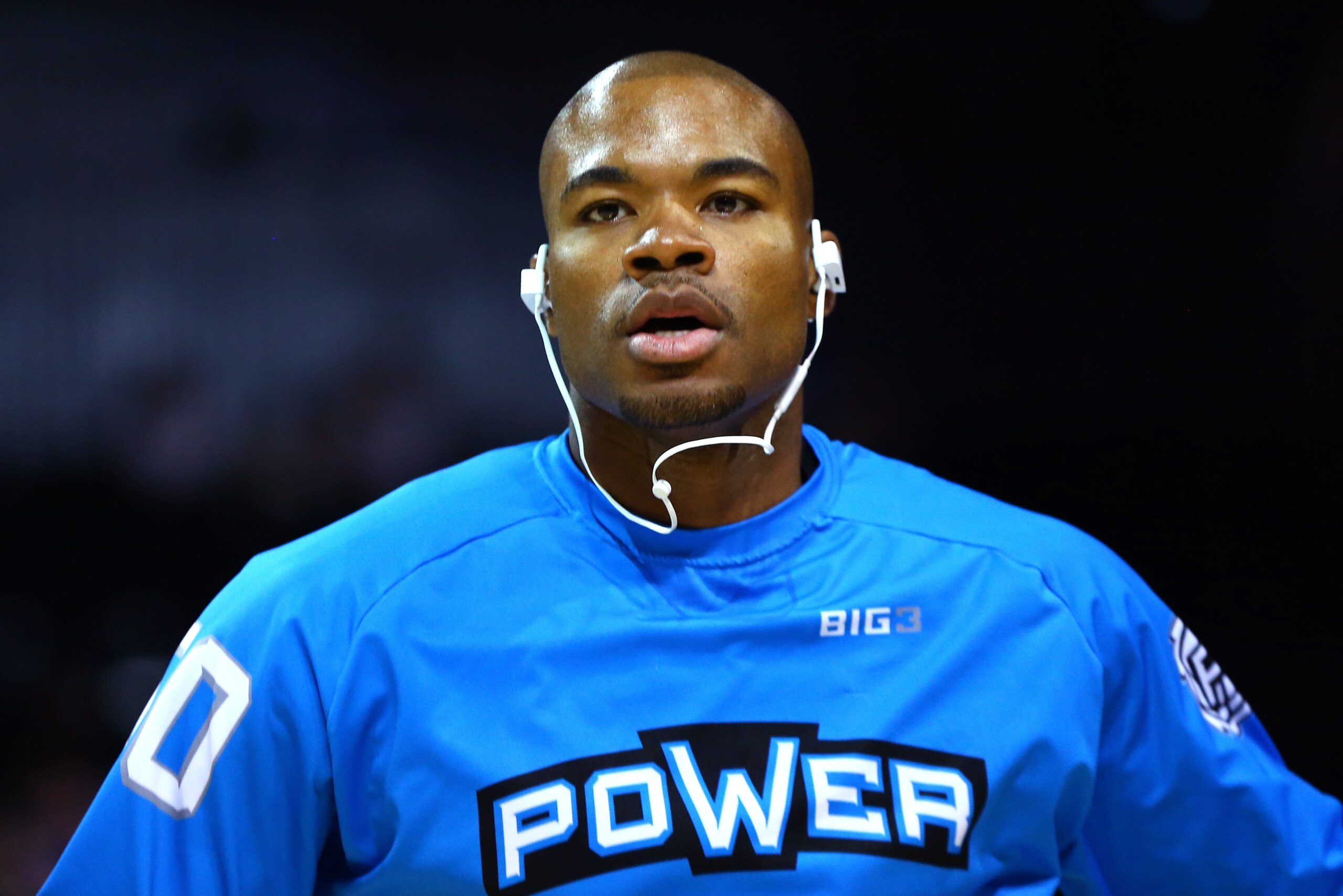 NEW YORK, NY - JUNE 25: Corey Maggette of Power warms up before the game against 3 Headed Monsters during week one of the BIG3 three on three basketball league at Barclays Center on June 25, 2017 in New York City.  (Photo by Mike Stobe/Getty Images)