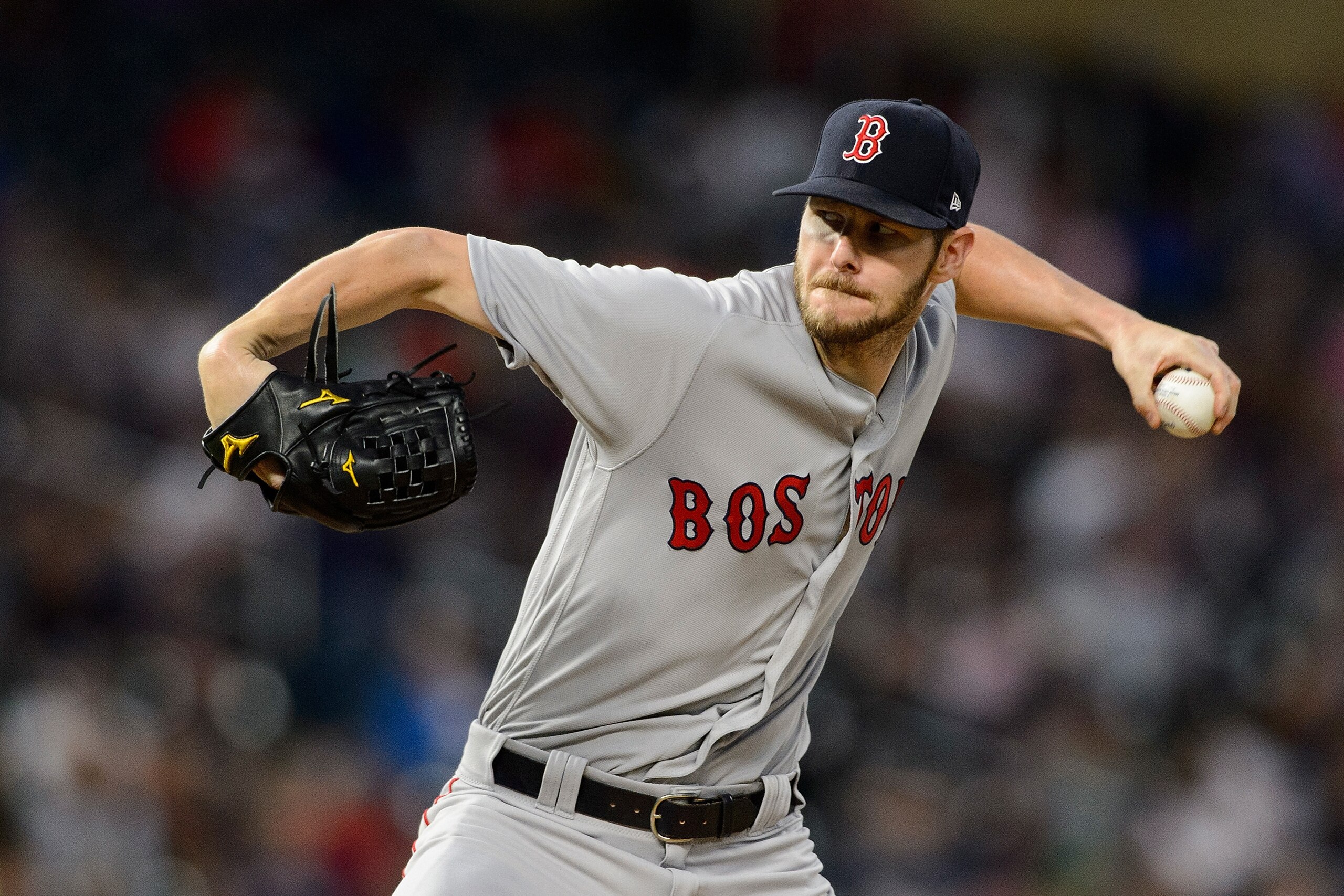 MINNEAPOLIS, MN - JUNE 19: Chris Sale #41 of the Boston Red Sox delivers a pitch against the Minnesota Twins during the game on June 19, 2018 at Target Field in Minneapolis, Minnesota. The Twins defeated the Red Sox 6-2. (Photo by Hannah Foslien/Getty Ima