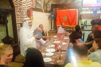 The Friends of Morocco Association enjoy the game