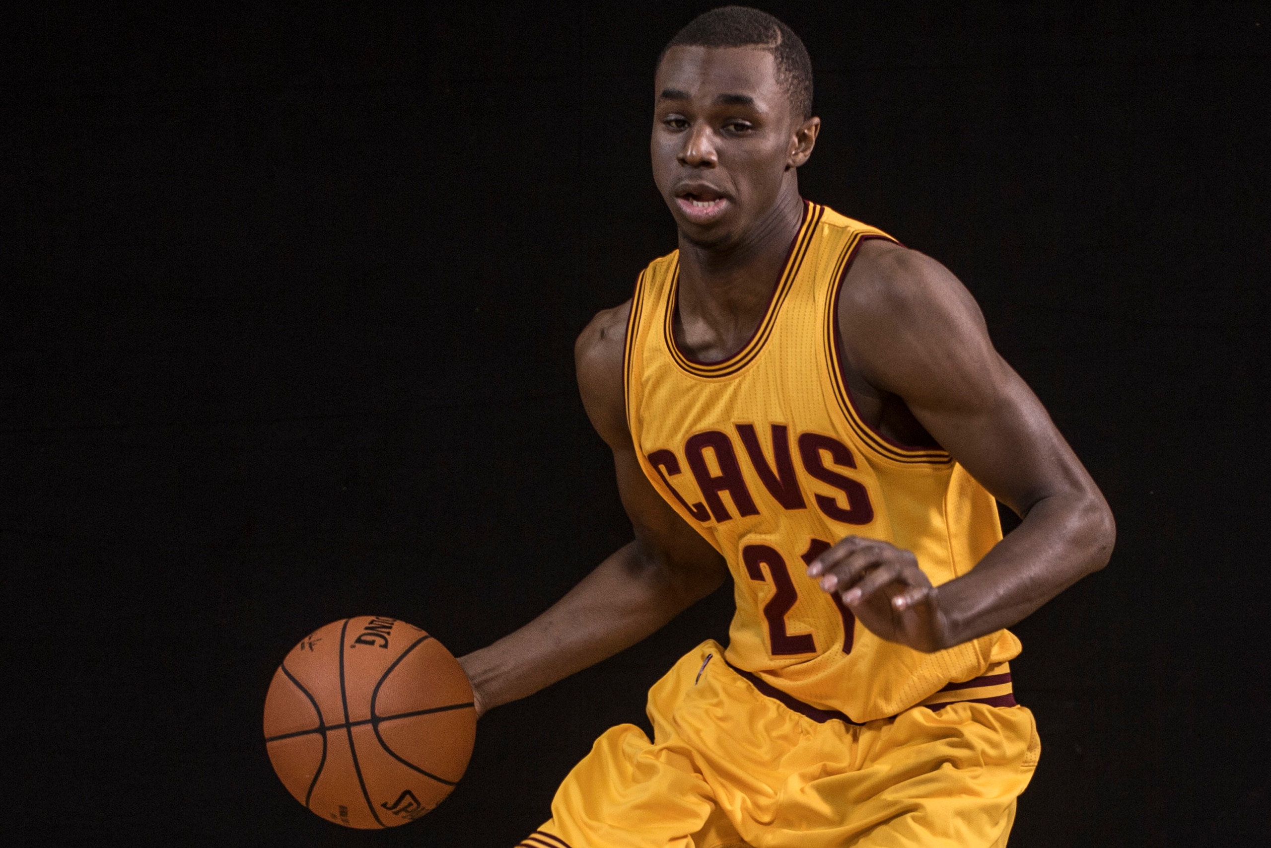 TARRYTOWN, NY - AUGUST 03: Andrew Wiggins #21 of the Cleveland Cavaliers poses for a portrait during the 2014 NBA rookie photo shoot at MSG Training Center on August 3, 2014 in Tarrytown, New York. NOTE TO USER: User expressly acknowledges and agrees that
