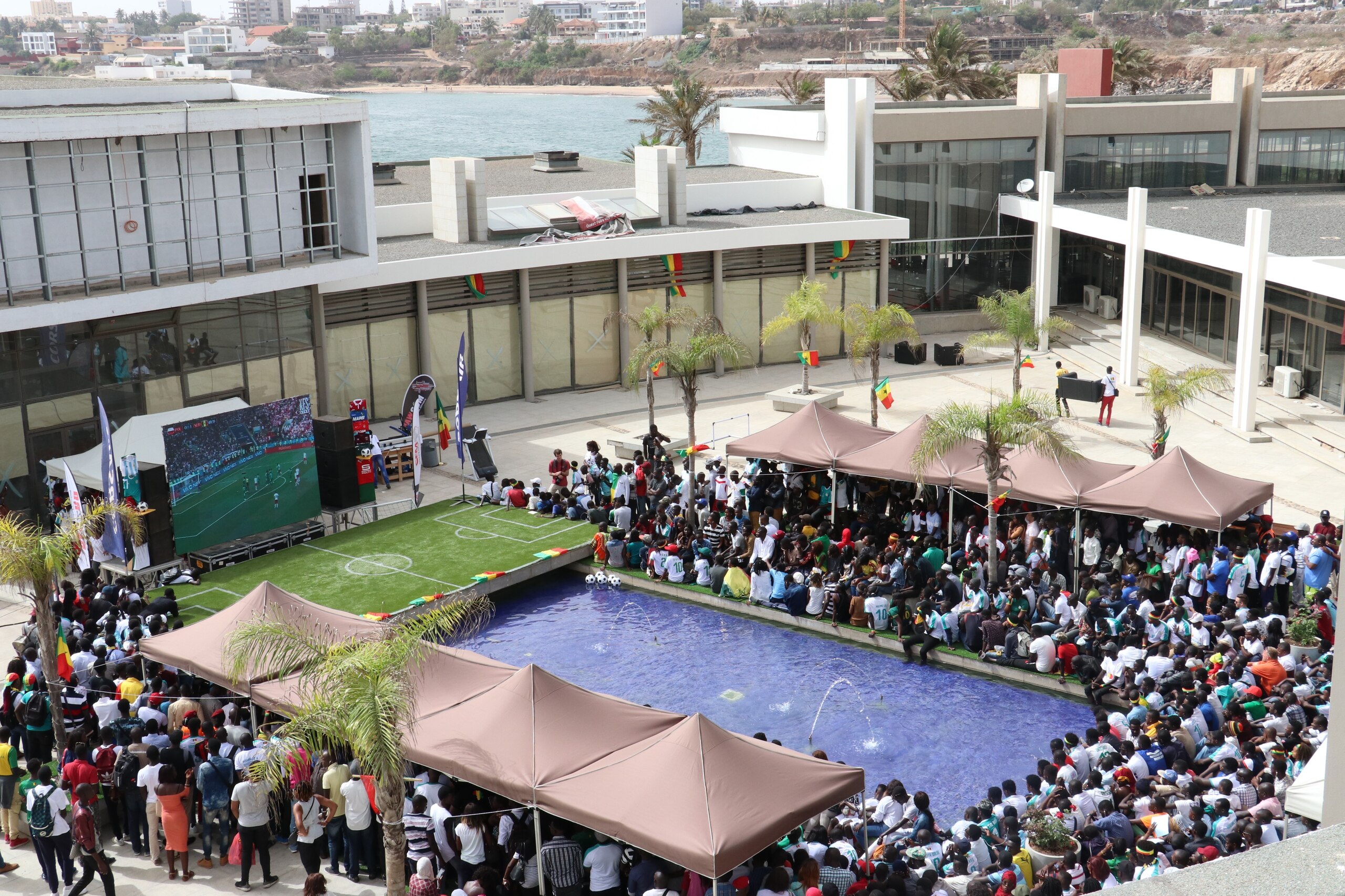 Fans in Dakar watch the World Cup