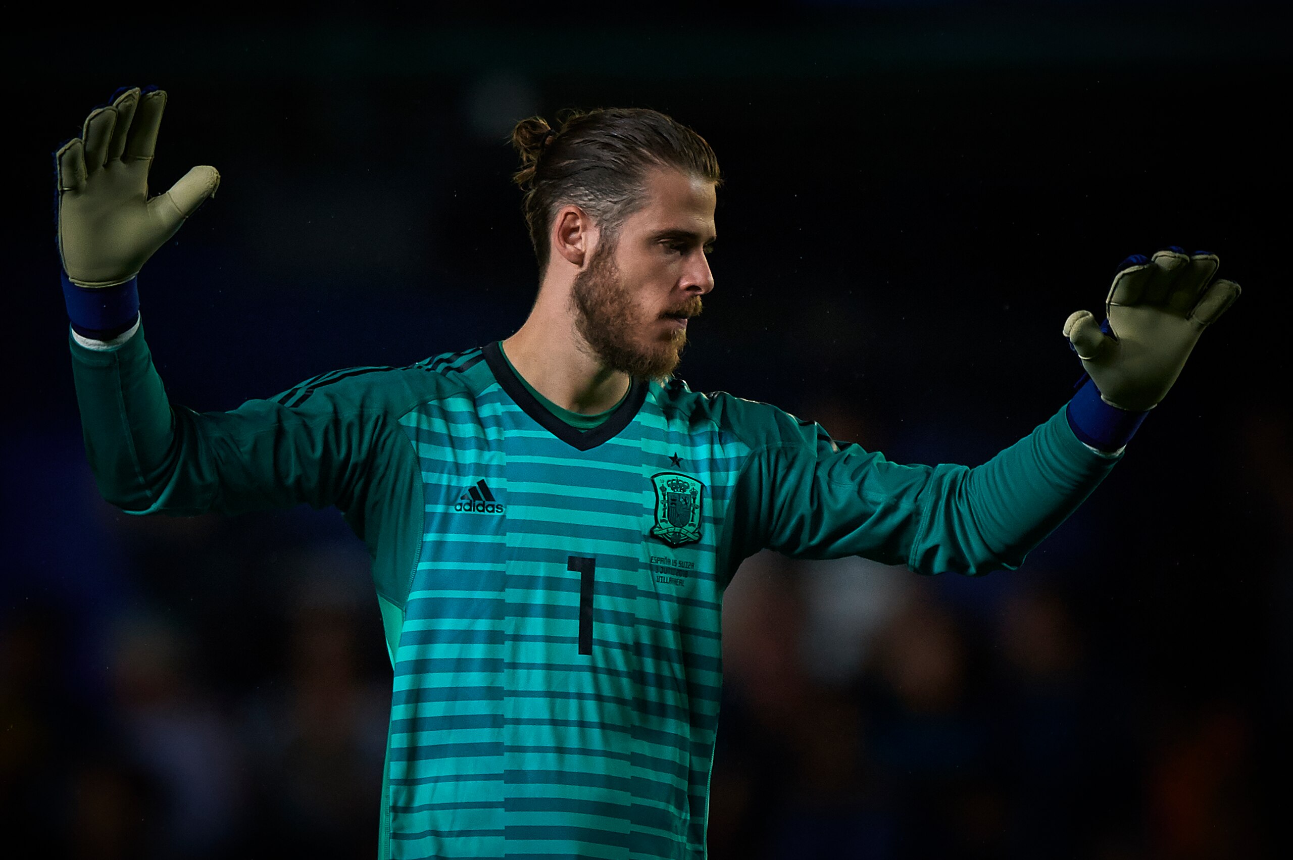 VILLAREAL, SPAIN - JUNE 03:  David De Gea of Spain reacts during the International Friendly match between Spain and Switzerland at Estadio de la Ceramica on June 3, 2018 in Villareal, Spain.  (Photo by Quality Sport Images/Getty Images)