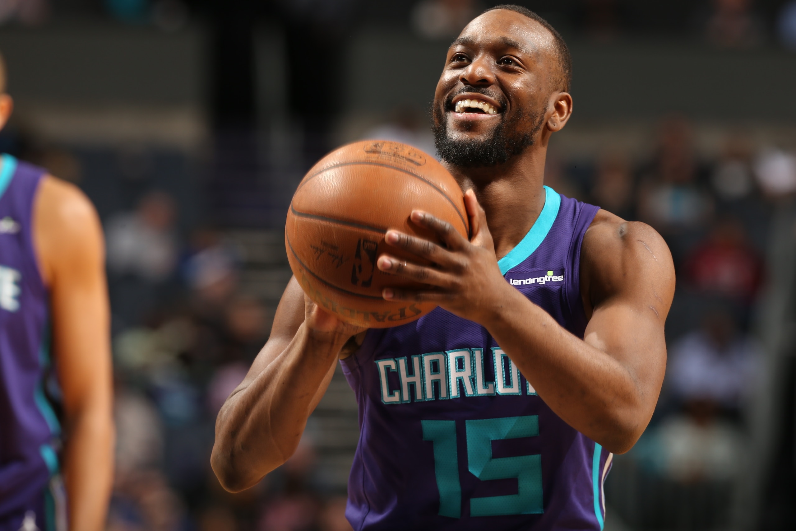 CHARLOTTE, NC - APRIL 8:  Kemba Walker #15 of the Charlotte Hornets handles the ball against the Indiana Pacers on April 8, 2018 at Spectrum Center in Charlotte, North Carolina. NOTE TO USER: User expressly acknowledges and agrees that, by downloading and