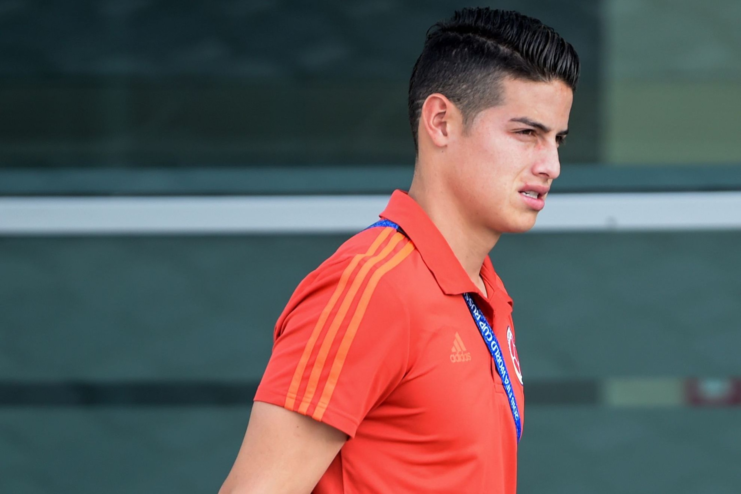 Colombia's midfielder James Rodriguez walks after arriving at Kazan International Airport on July 1, 2018, as they travel to Moscow for their Russia 2018 World Cup round of 16 football match against England. (Photo by LUIS ACOSTA / AFP) (Photo cred Colombia's midfielder James Rodriguez walks after arriving at Kazan International Airport on July 1, 2018, as they travel to Moscow for their Russia 2018 World Cup round of 16 football match against England. (Photo by LUIS ACOSTA / AFP) (Photo cred