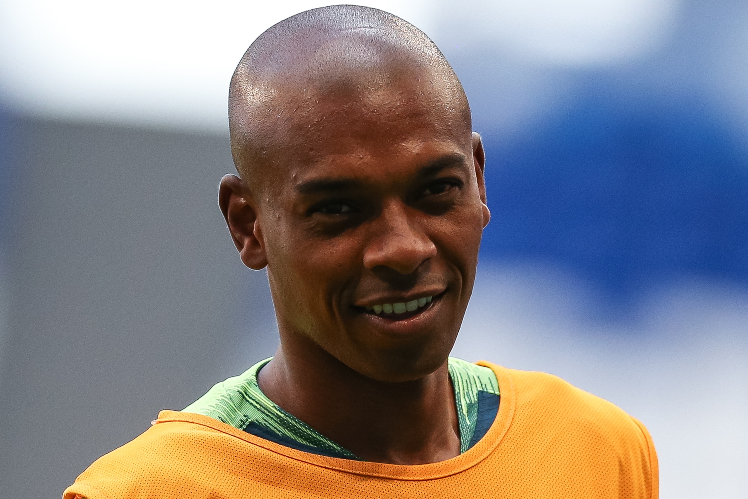 SAMARA, RUSSIA - JULY 01: Fernandinho looks on during a Brazil training session ahead of the Round 16 match against Mexico at Samara Arena on July 1, 2018 in Samara, Russia. (Photo by Buda Mendes/Getty Images)