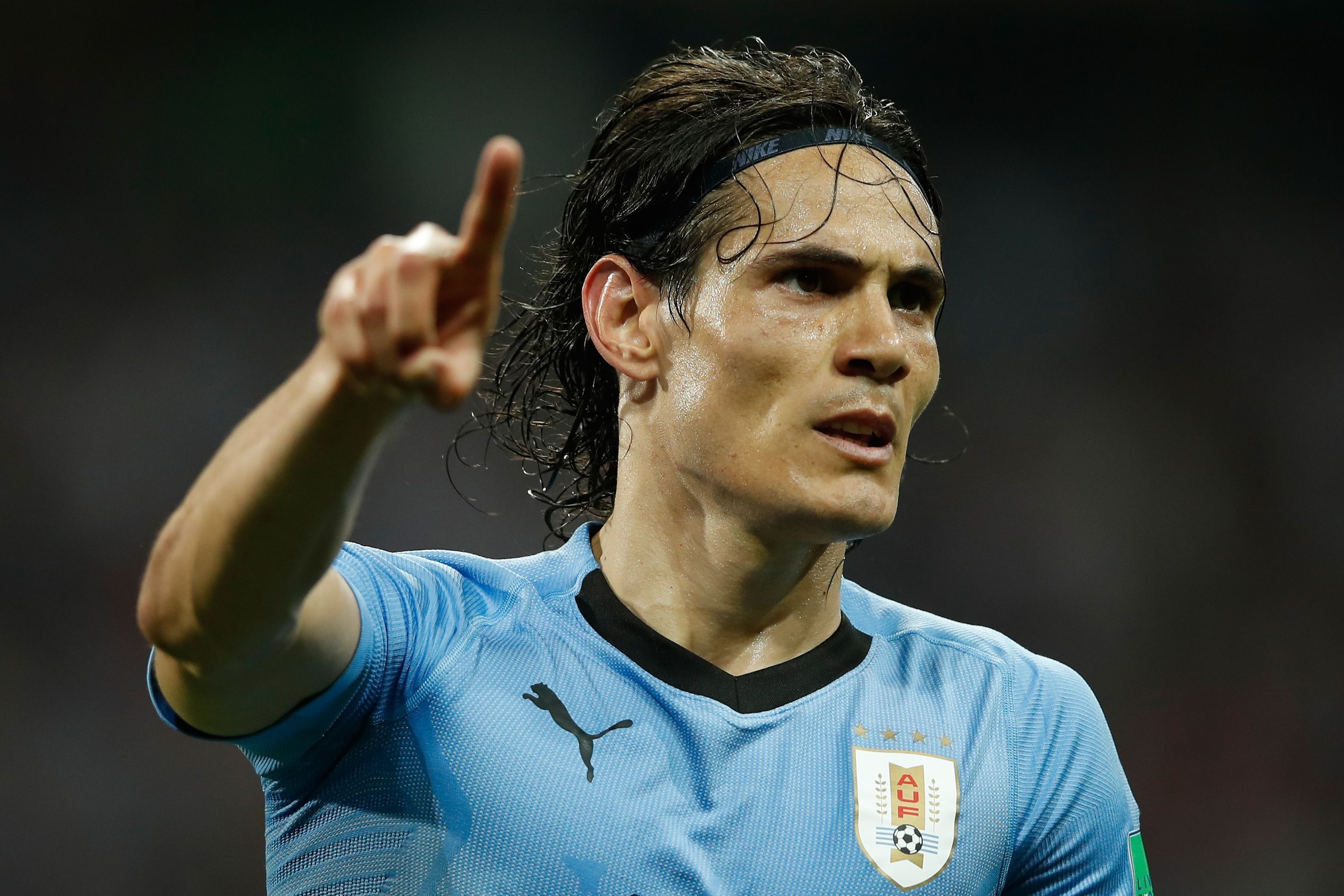 Uruguay's forward Edinson Cavani celebrates after giving his team the lead with his second goal during the Russia 2018 World Cup round of 16 football match between Uruguay and Portugal at the Fisht Stadium in Sochi on June 30, 2018. (Photo by Odd ANDERSEN Uruguay's forward Edinson Cavani celebrates after giving his team the lead with his second goal during the Russia 2018 World Cup round of 16 football match between Uruguay and Portugal at the Fisht Stadium in Sochi on June 30, 2018. (Photo by Odd ANDERSEN