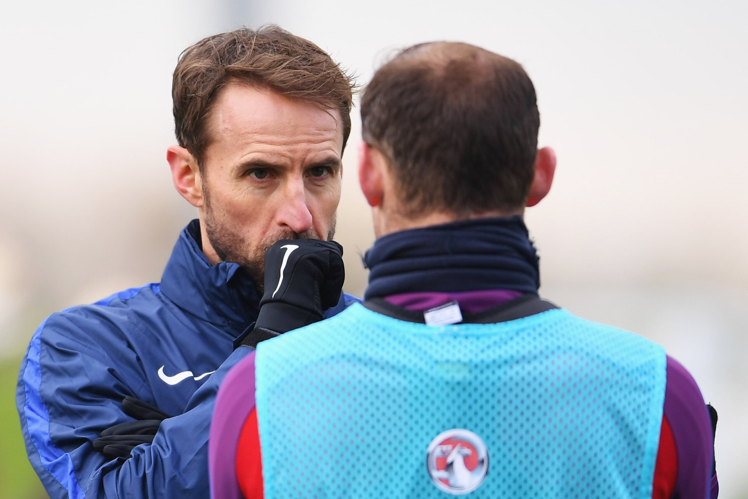 BURTON-UPON-TRENT, ENGLAND - NOVEMBER 08: Gareth Southgate interim manager of England in discussion with Wayne Rooney during an England training session at St Georges Park on November 8, 2016 in Burton-upon-Trent, England. England are due to face Scotlan BURTON-UPON-TRENT, ENGLAND - NOVEMBER 08: Gareth Southgate interim manager of England in discussion with Wayne Rooney during an England training session at St Georges Park on November 8, 2016 in Burton-upon-Trent, England. England are due to face Scotlan