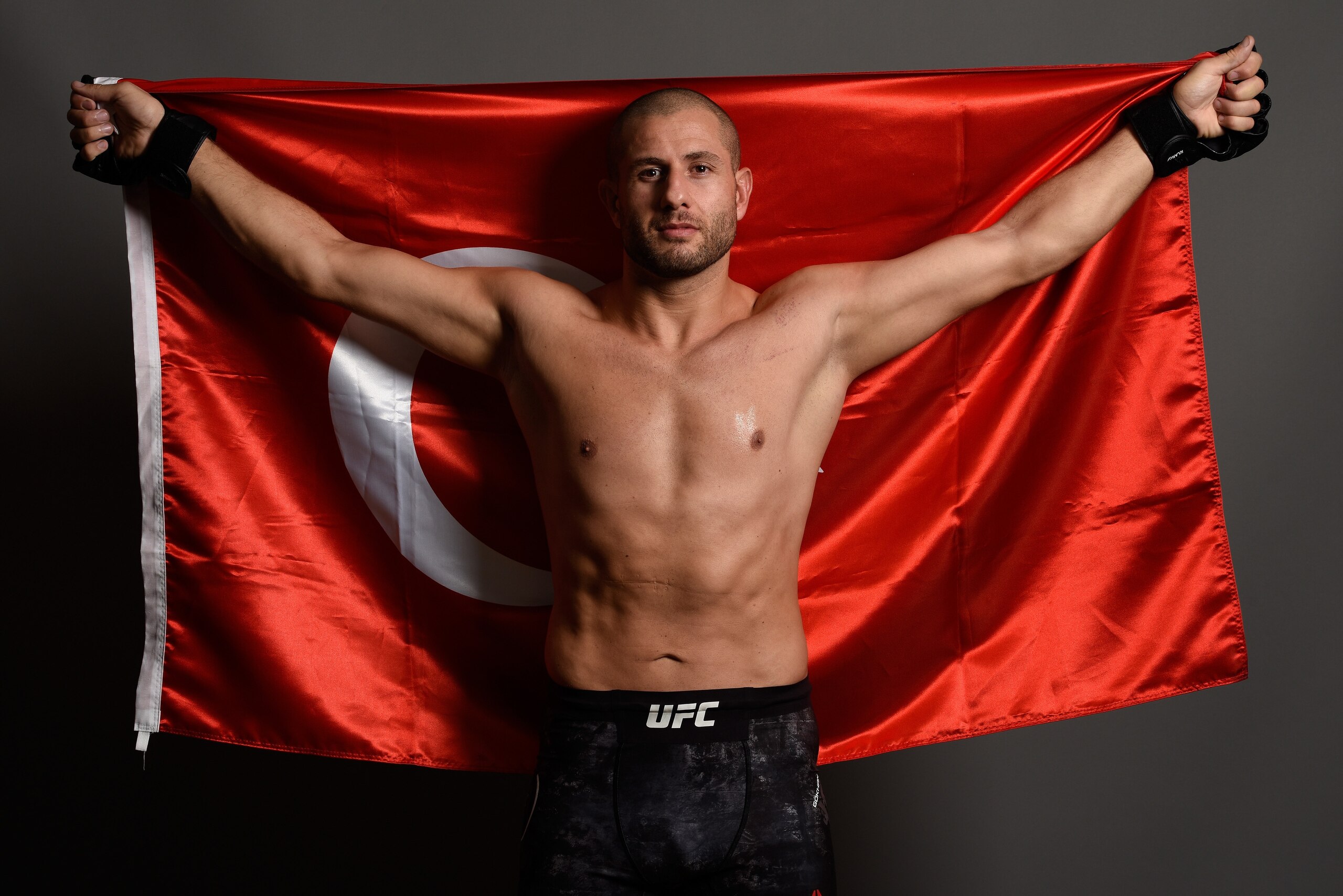 SAITAMA, JAPAN - SEPTEMBER 22:  Gokhan Saki of Netherlands poses for a portrait backstage during the UFC Fight Night event inside the Saitama Super Arena on September 22, 2017 in Saitama, Japan. (Photo by Mike Roach/Zuffa LLC/Zuffa LLC via Getty Images)
