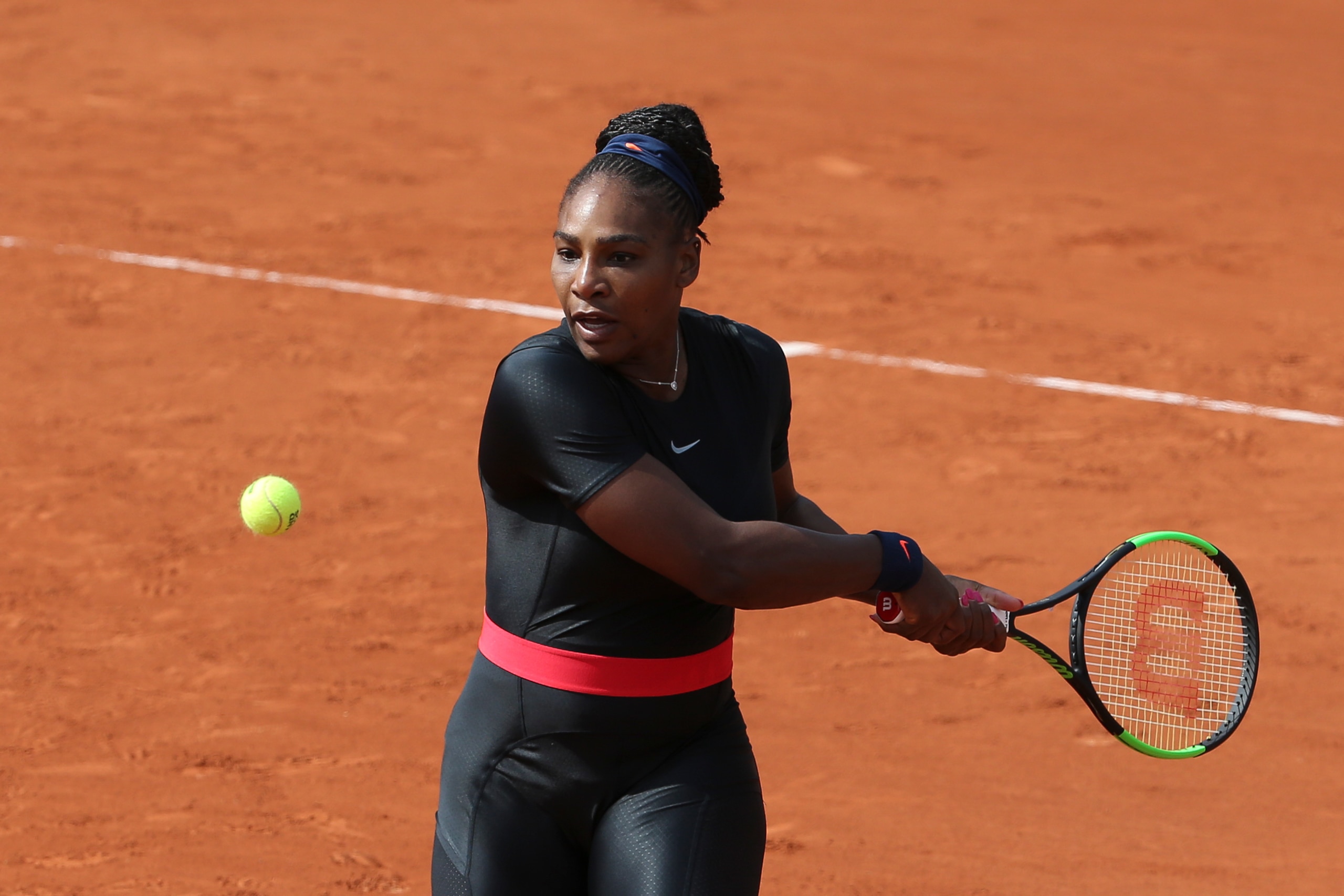 PARIS, FRANCE - JUNE 3: Serena Williams of USA during Day 8 of the 2018 French Open at Roland Garros stadium on June 3, 2018 in Paris, France. (Photo by Jean Catuffe/Getty Images)