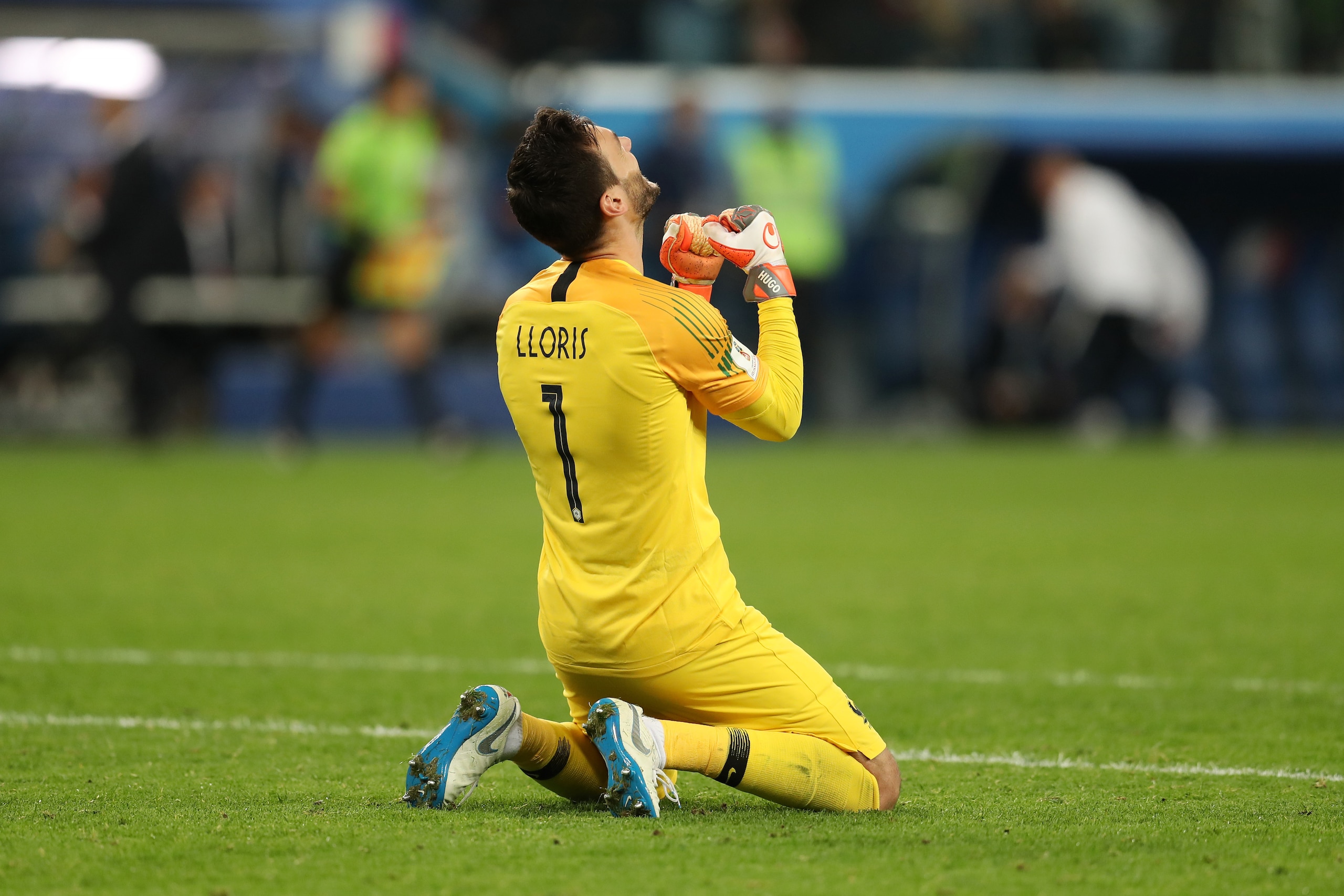 SAINT PETERSBURG, RUSSIA - JULY 10:  Hugo Lloris of France celebrates following his sides victory in the 2018 FIFA World Cup Russia Semi Final match between Belgium and France at Saint Petersburg Stadium on July 10, 2018 in Saint Petersburg, Russia.  (Pho
