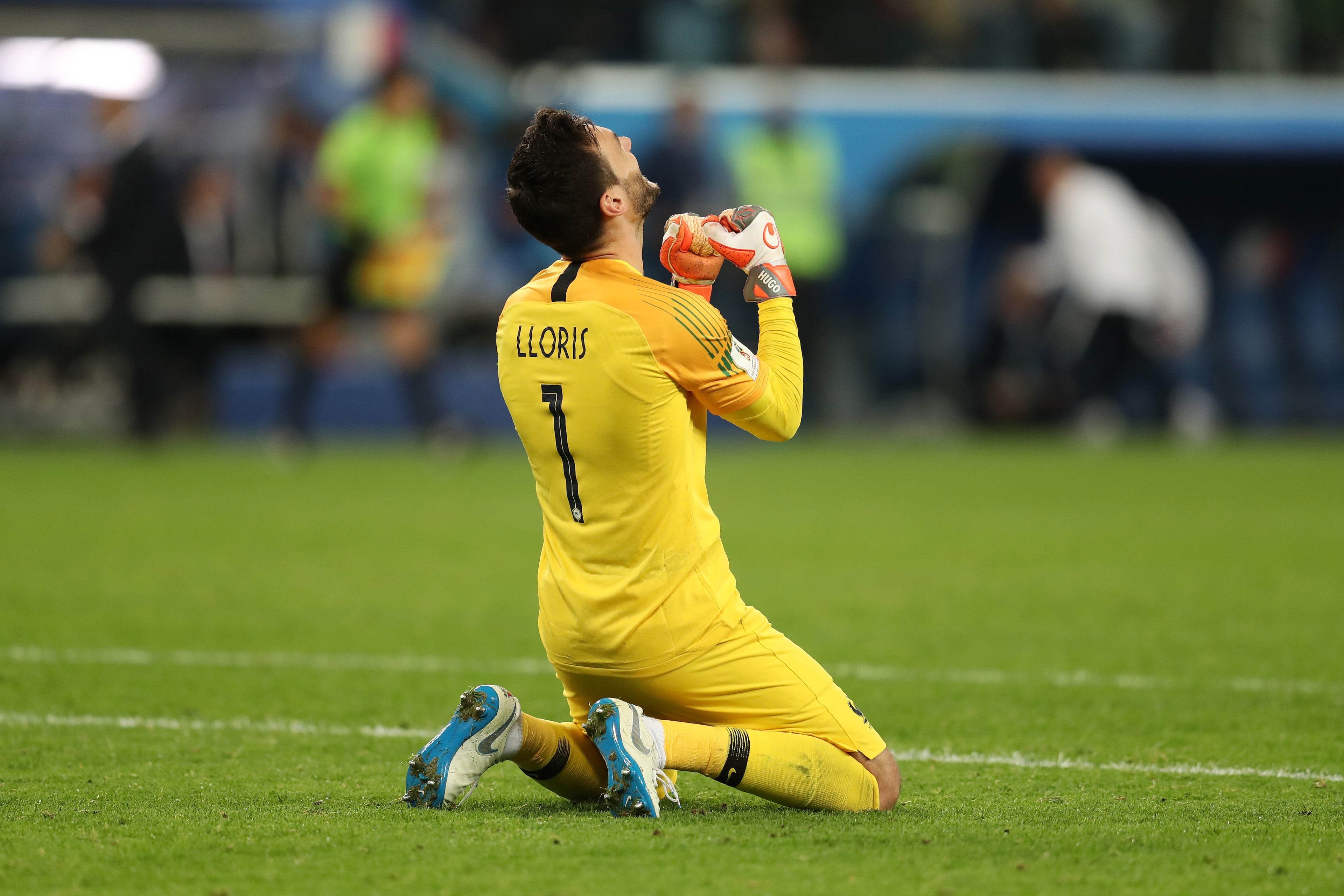 SAINT PETERSBURG, RUSSIA - JULY 10:  Hugo Lloris of France celebrates following his sides victory in the 2018 FIFA World Cup Russia Semi Final match between Belgium and France at Saint Petersburg Stadium on July 10, 2018 in Saint Petersburg, Russia.  (Pho