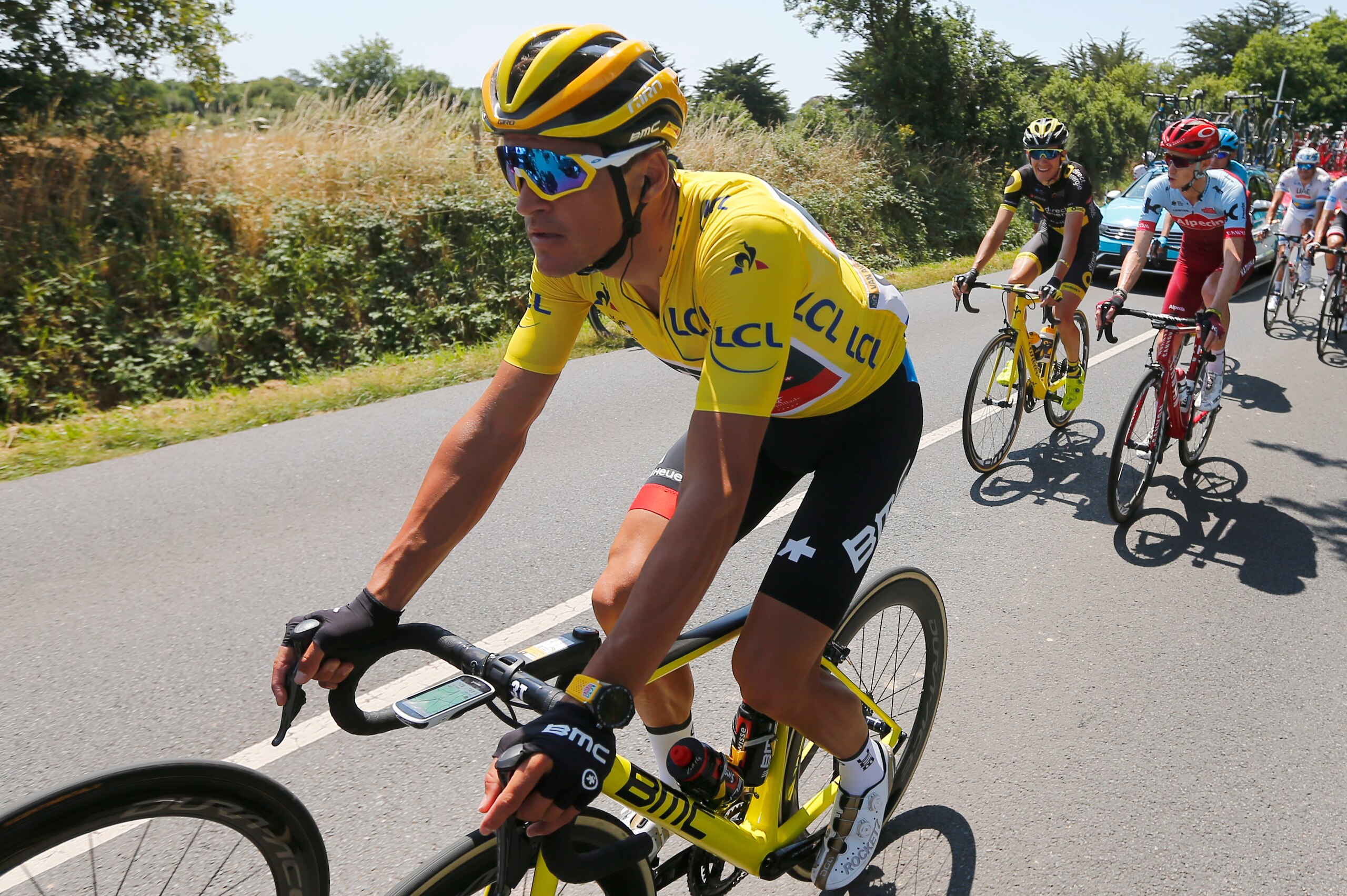 Van Avermaet still owns the yellow jersey.
