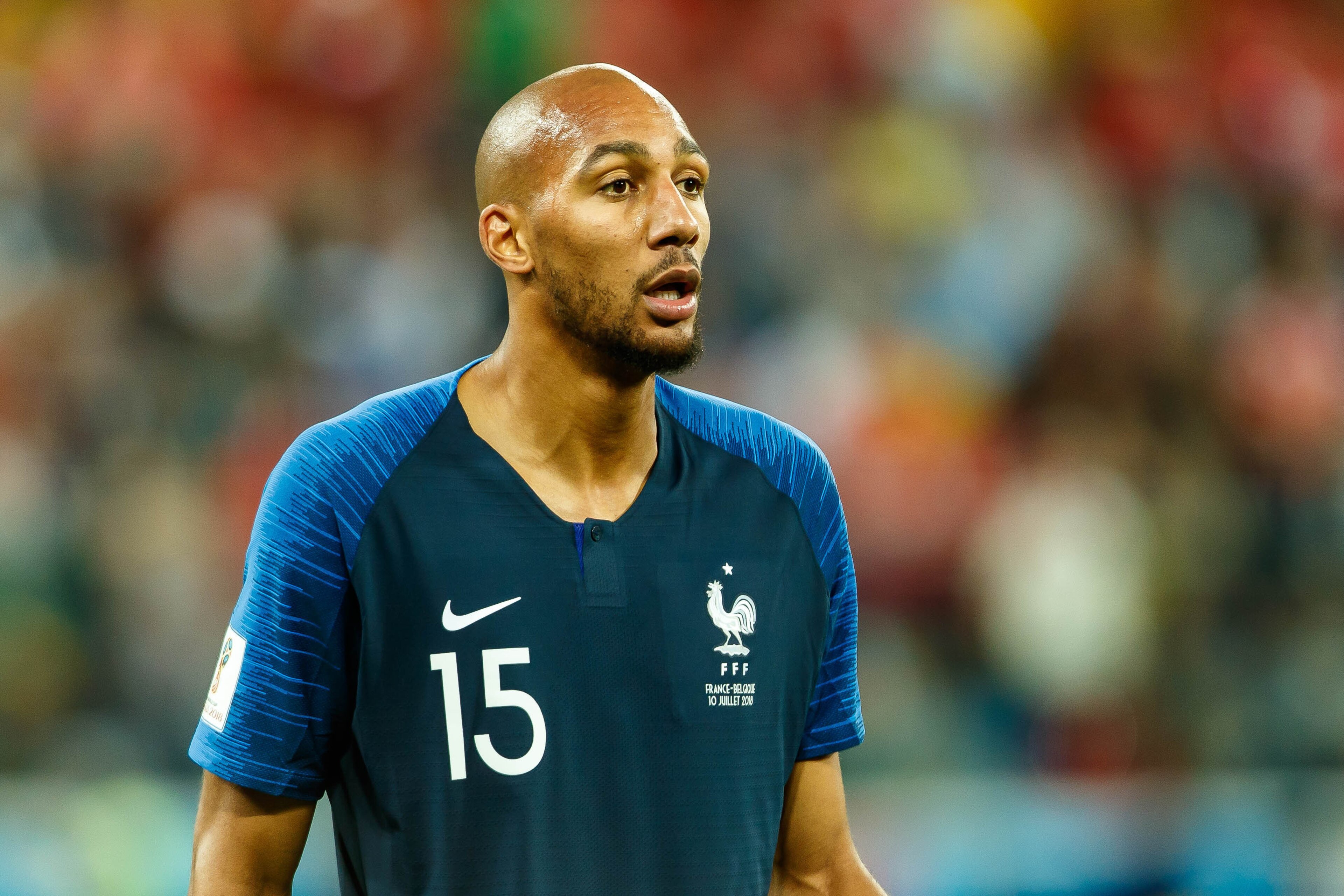 SAINT PETERSBURG, RUSSIA - JULY 10: Steven Nzonzi of France looks on during the 2018 FIFA World Cup Russia Semi Final match between France and Belgium at Saint Petersburg Stadium on July 10, 2018 in Saint Petersburg, Russia. (Photo by TF-Images/Getty Imag
