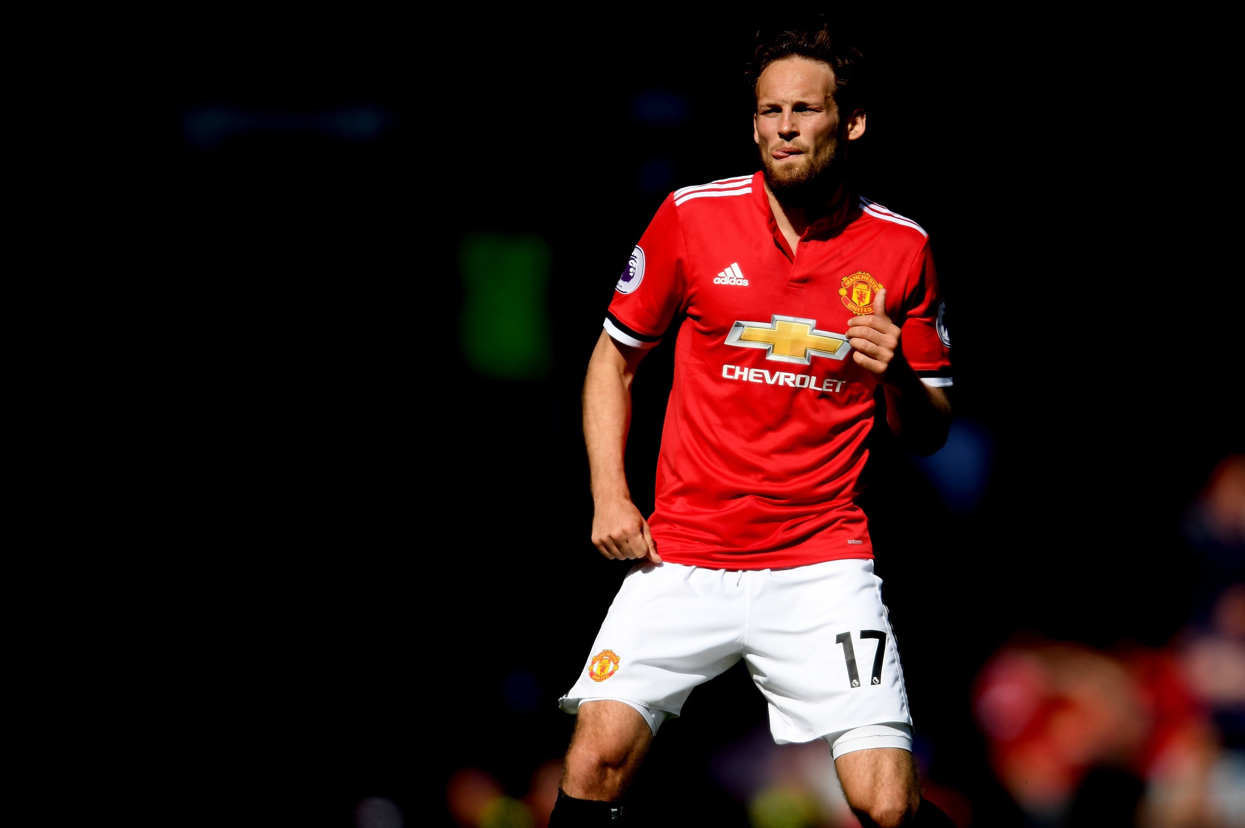 MANCHESTER, ENGLAND - MAY 13:  Daley Blind of Manchester United in action during the Premier League match between Manchester United and Watford at Old Trafford on May 13, 2018 in Manchester, England.  (Photo by Ross Kinnaird/Getty Images)