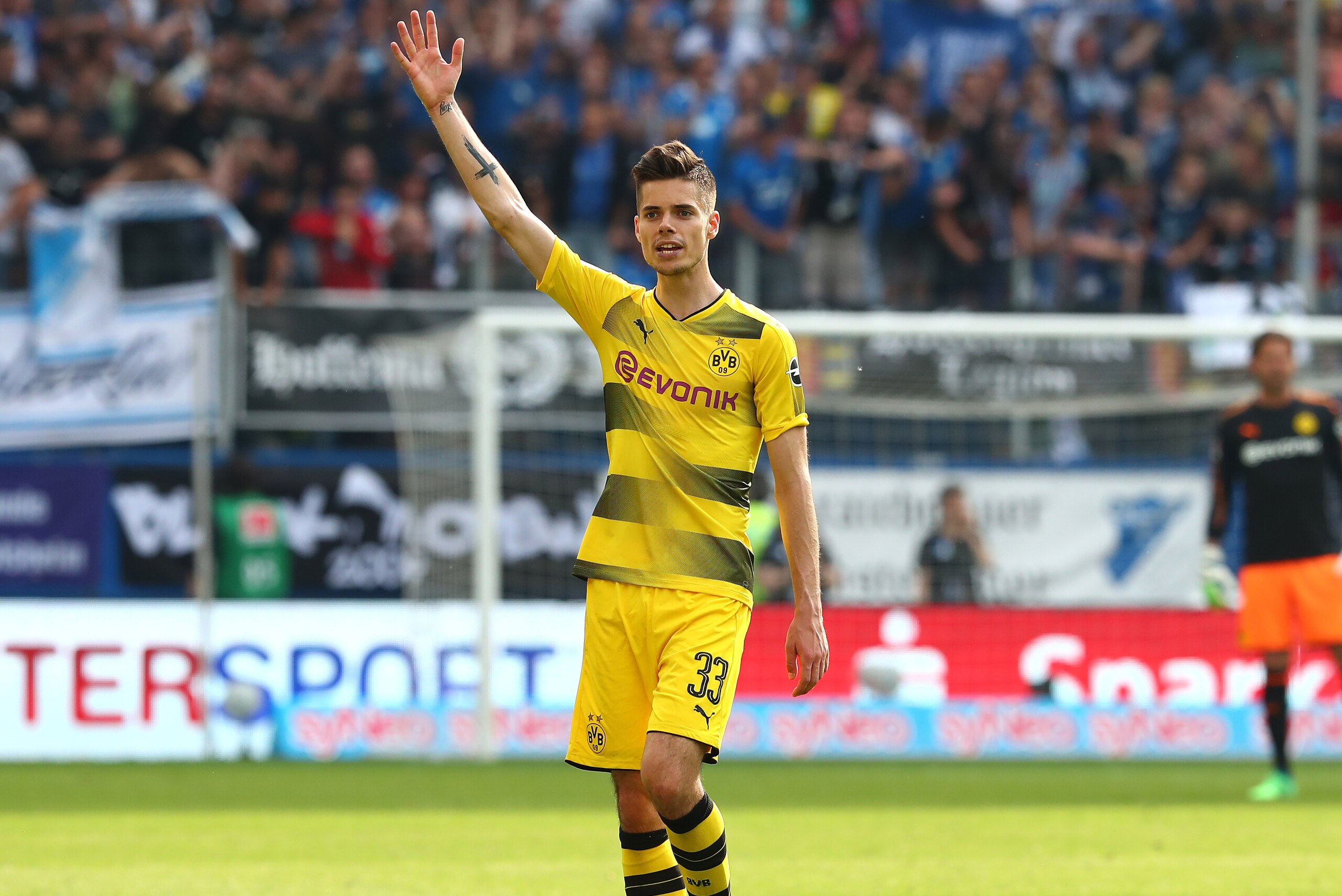 SINSHEIM, GERMANY - MAY 12: Julian Weigl of Dortmund gestures during the Bundesliga match between TSG 1899 Hoffenheim and Borussia Dortmund at Wirsol Rhein-Neckar-Arena on May 12, 2018 in Sinsheim, Germany. (Photo by TF-Images/Getty Images)