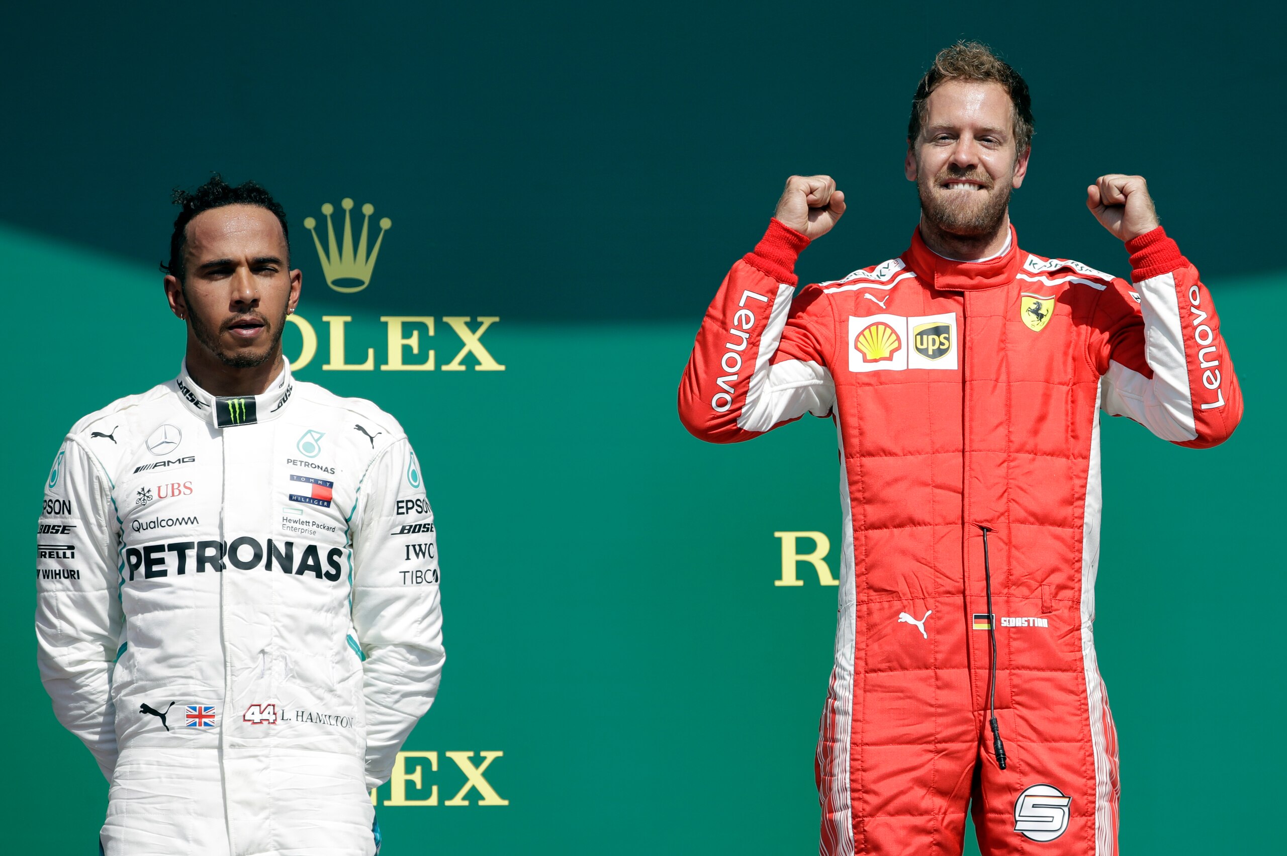 Hamilton is currently in a battle with Vettel to win the 2018 title.