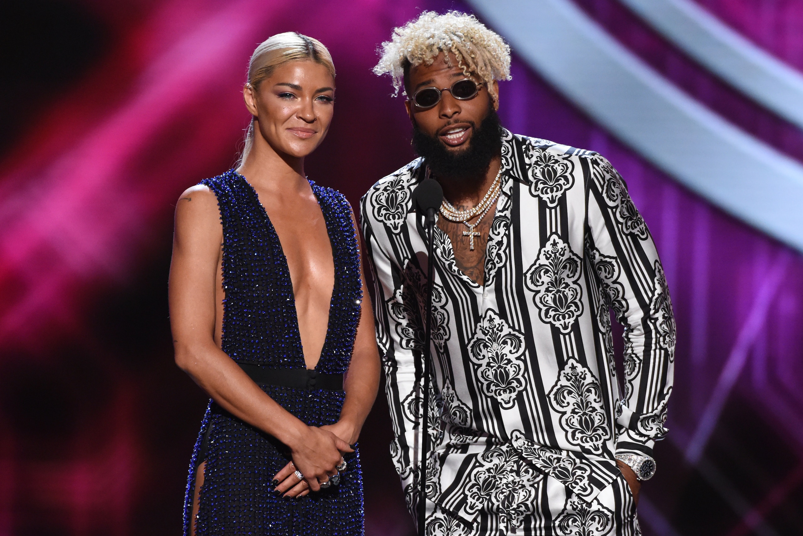The cameras found Odell Beckham Jr. and his strange outfit.