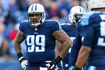 NASHVILLE, TN - JANUARY 1:  Jurrell Casey #99 of the Tennessee Titans looks to the sidelines during a game against the Houston Texans at Nissan Stadium on January 1, 2017 in Nashville, Tennessee.  The Titans defeated the Texans 24-17.  (Photo by Wesley Hi