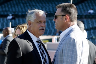 Millen and Long together after their playing days.