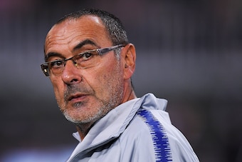 PERTH, AUSTRALIA - JULY 23: Maurizio Sarri, coach of Chelsea looks on prior to the international friendly between Chelsea FC and Perth Glory at Optus Stadium on July 23, 2018 in Perth, Australia.  (Photo by Albert Perez/Getty Images)