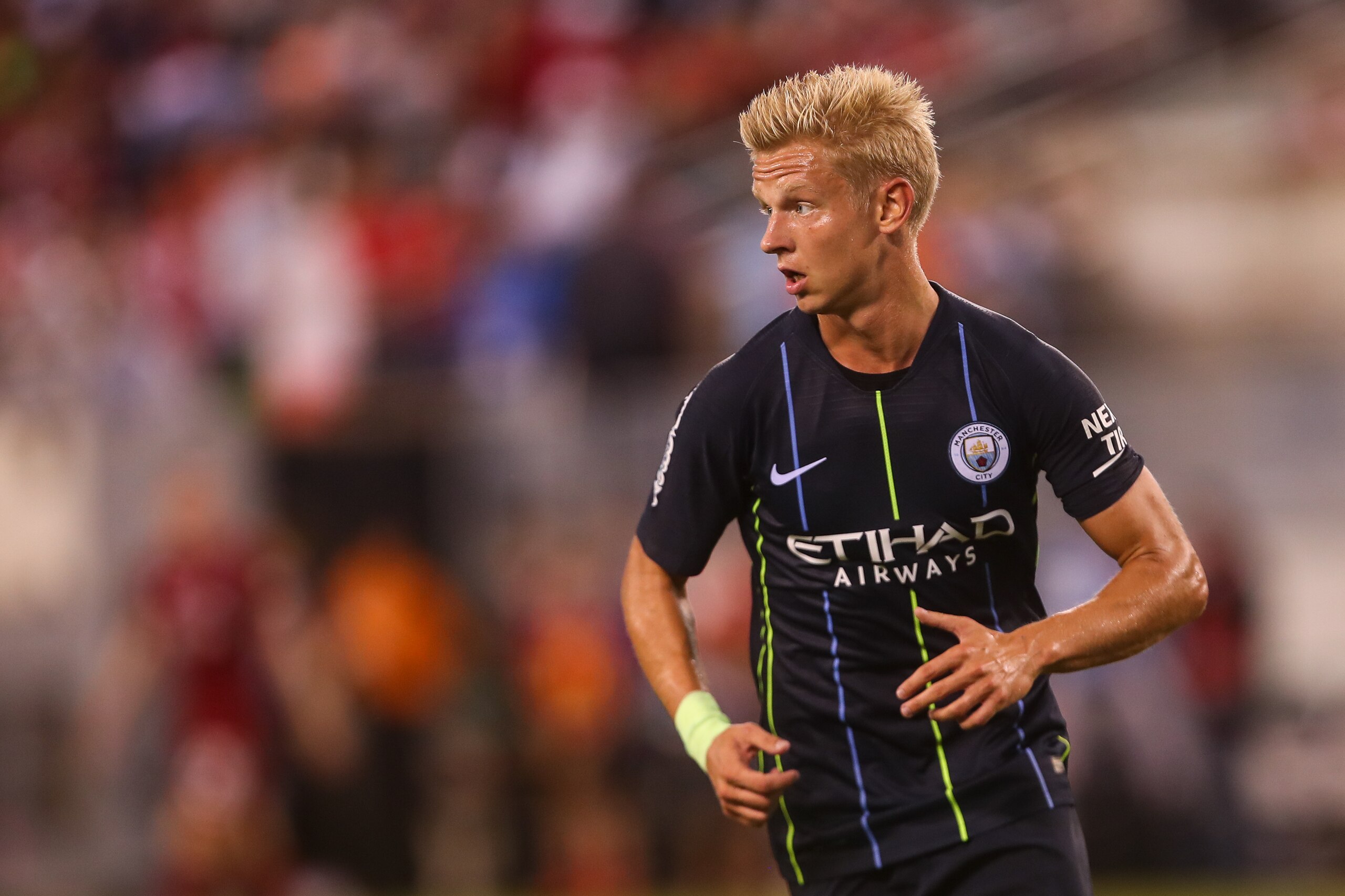 EAST RUTHERFORD, NJ - JULY 25: Oleksandr Zinchenko of Manchester City during the International Champions Cup 2018 match between Manchester City and Liverpool at MetLife Stadium on July 25, 2018 in East Rutherford, New Jersey. (Photo by Robbie Jay Barratt EAST RUTHERFORD, NJ - JULY 25: Oleksandr Zinchenko of Manchester City during the International Champions Cup 2018 match between Manchester City and Liverpool at MetLife Stadium on July 25, 2018 in East Rutherford, New Jersey. (Photo by Robbie Jay Barratt