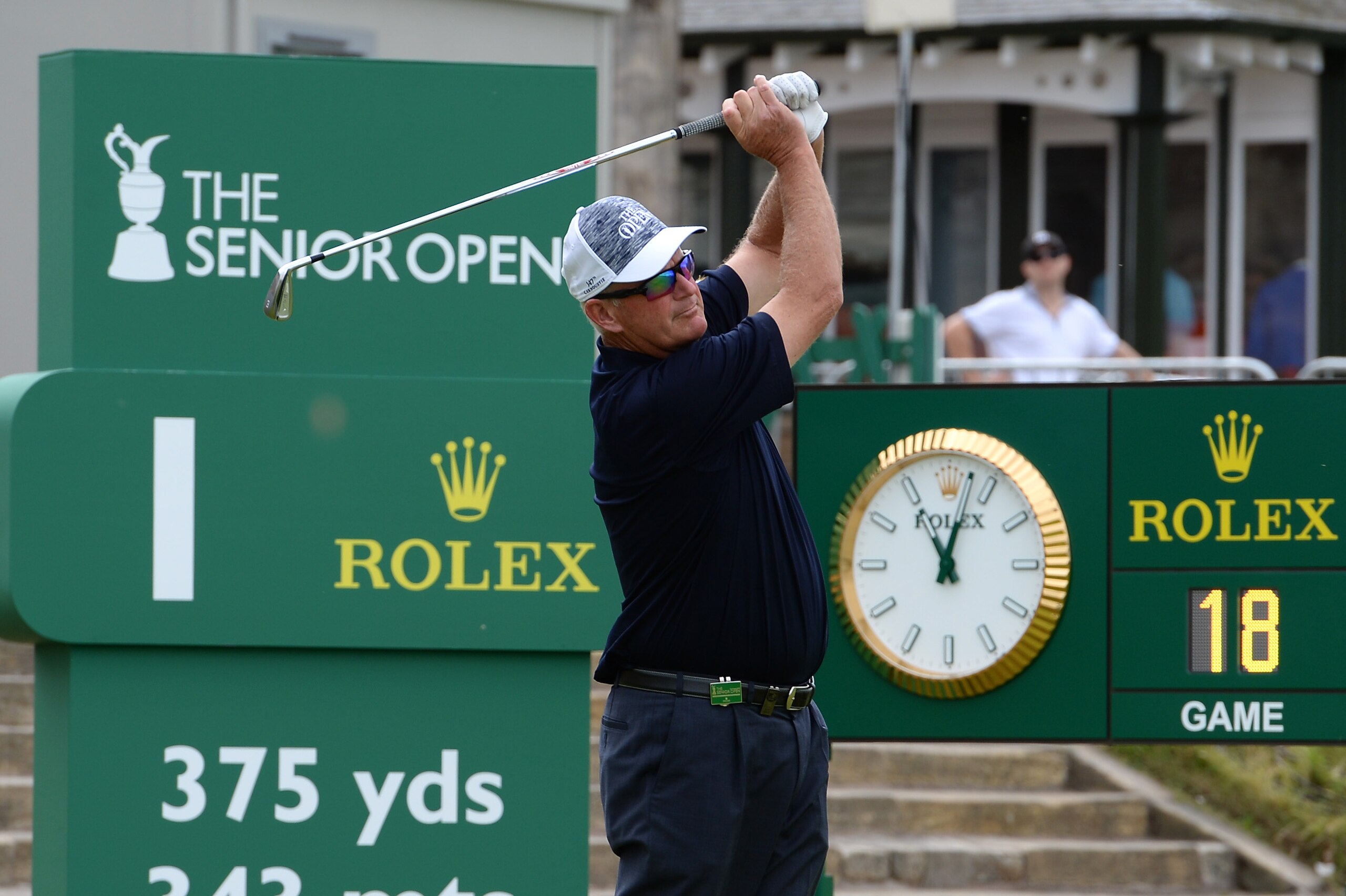 ST ANDREWS, SCOTLAND - JULY 24: Sandy Lyle of Scotland plays his first shot on the 1st tee during the Rolex ProAm ahead of The Senior Open presented by Rolex at The Old Course on July 24, 2018 in St Andrews, Scotland. (Photo by Tony Marshall/Getty Images ST ANDREWS, SCOTLAND - JULY 24: Sandy Lyle of Scotland plays his first shot on the 1st tee during the Rolex ProAm ahead of The Senior Open presented by Rolex at The Old Course on July 24, 2018 in St Andrews, Scotland. (Photo by Tony Marshall/Getty Images