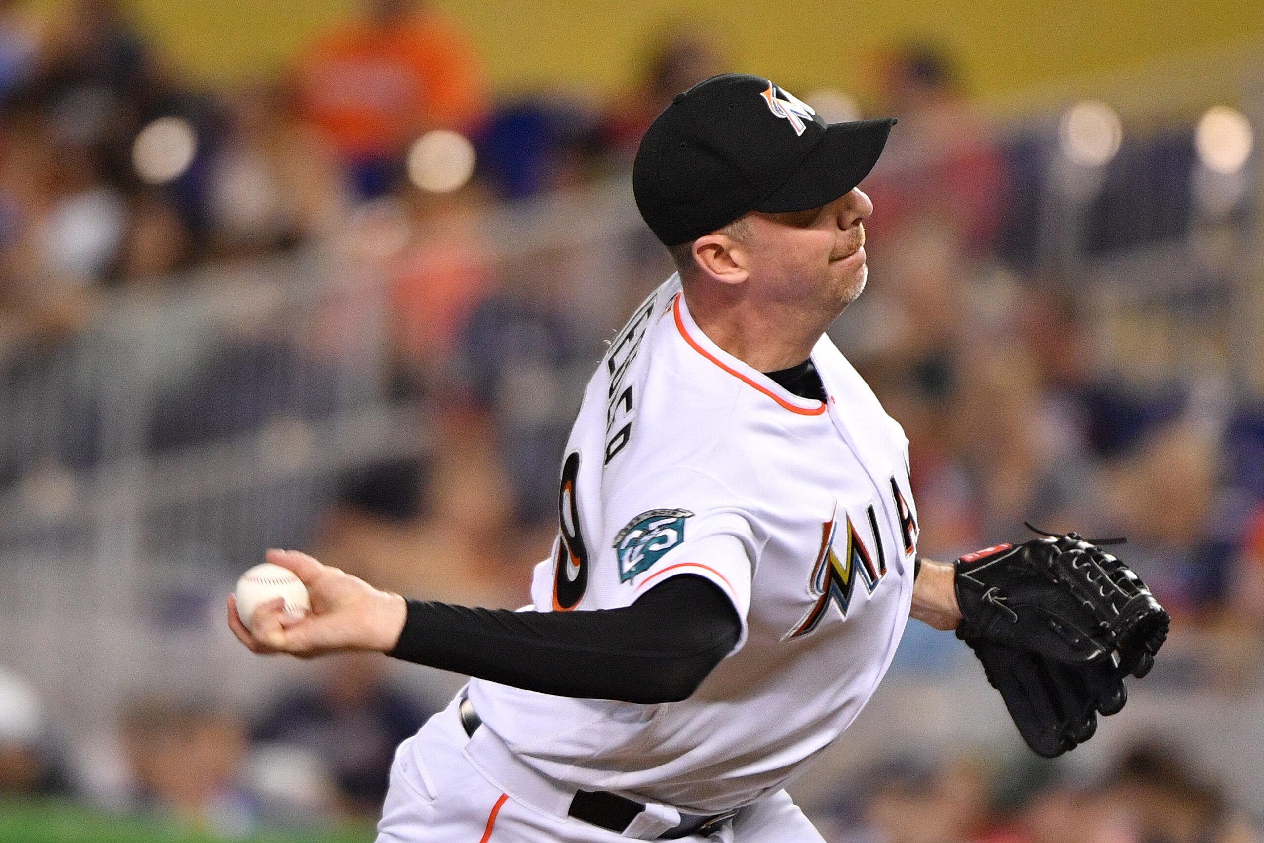 MIAMI, FL - JULY 24: Brad Ziegler #29 of the Miami Marlins pitches in the eighth inning against the Atlanta Braves at Marlins Park on July 24, 2018 in Miami, Florida. (Photo by Mark Brown/Getty Images) MIAMI, FL - JULY 24: Brad Ziegler #29 of the Miami Marlins pitches in the eighth inning against the Atlanta Braves at Marlins Park on July 24, 2018 in Miami, Florida. (Photo by Mark Brown/Getty Images)