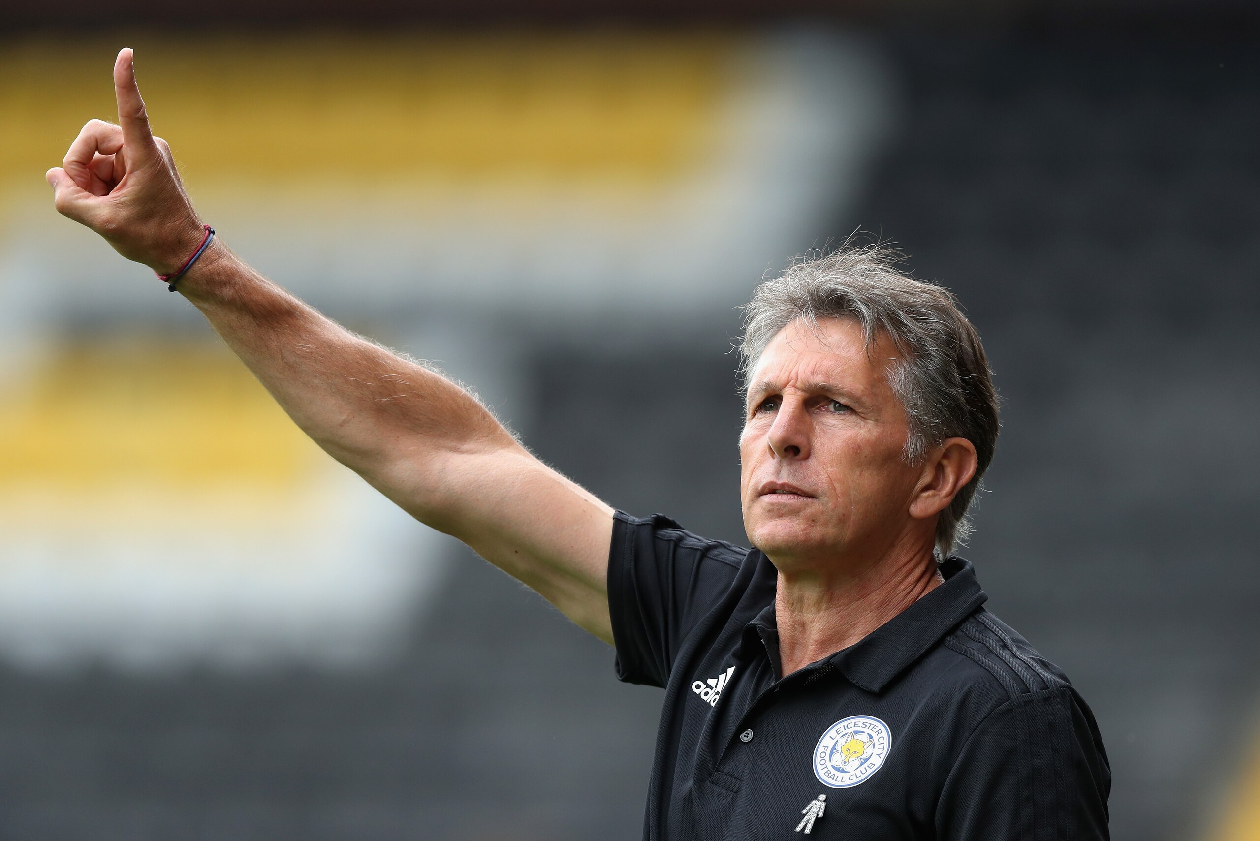 NOTTINGHAM, ENGLAND - JULY 21:  Claude Puel, the Leicester City manager issues instructions durng the pre-season friendly match between Notts County and Leicester City at Meadow Lane on July 21, 2018 in Nottingham, England.  (Photo by David Rogers/Getty I