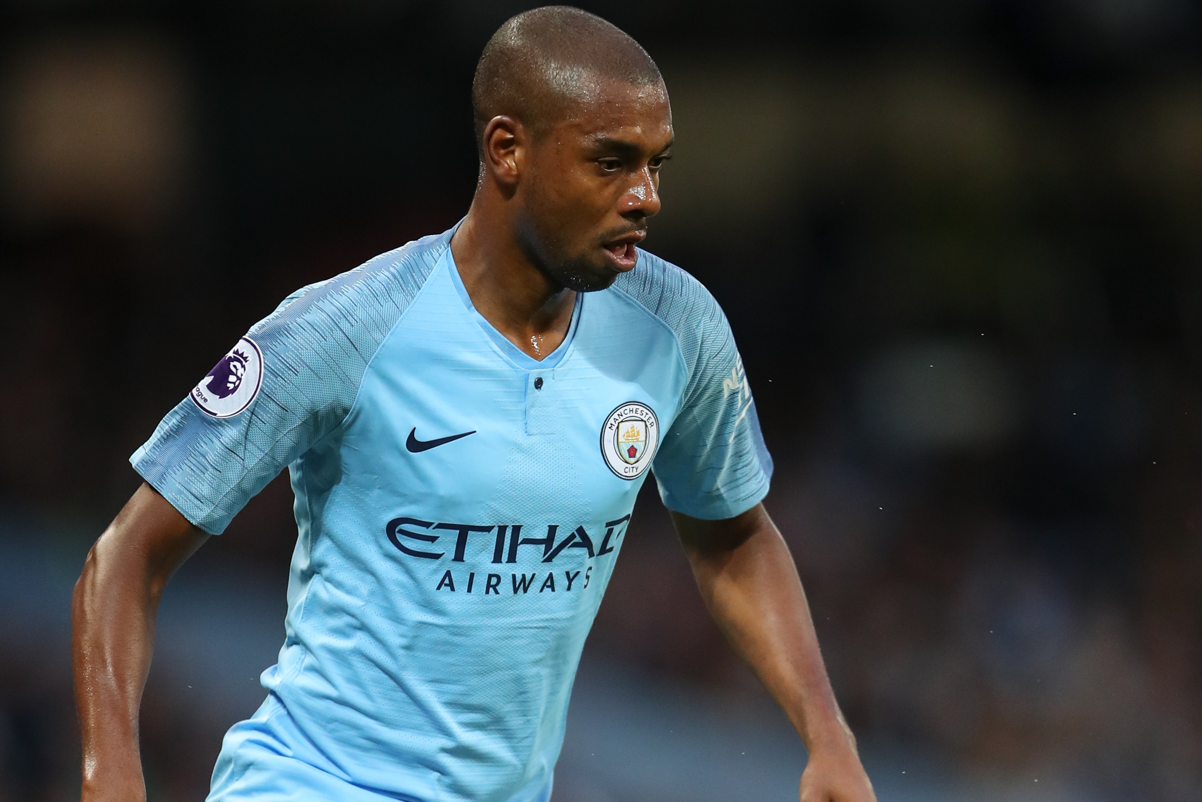 MANCHESTER, ENGLAND - MAY 09: Fernandinho of Manchester City during the Premier League match between Manchester City and Brighton and Hove Albion at Etihad Stadium on May 9, 2018 in Manchester, England. (Photo by Robbie Jay Barratt - AMA/Getty Images)